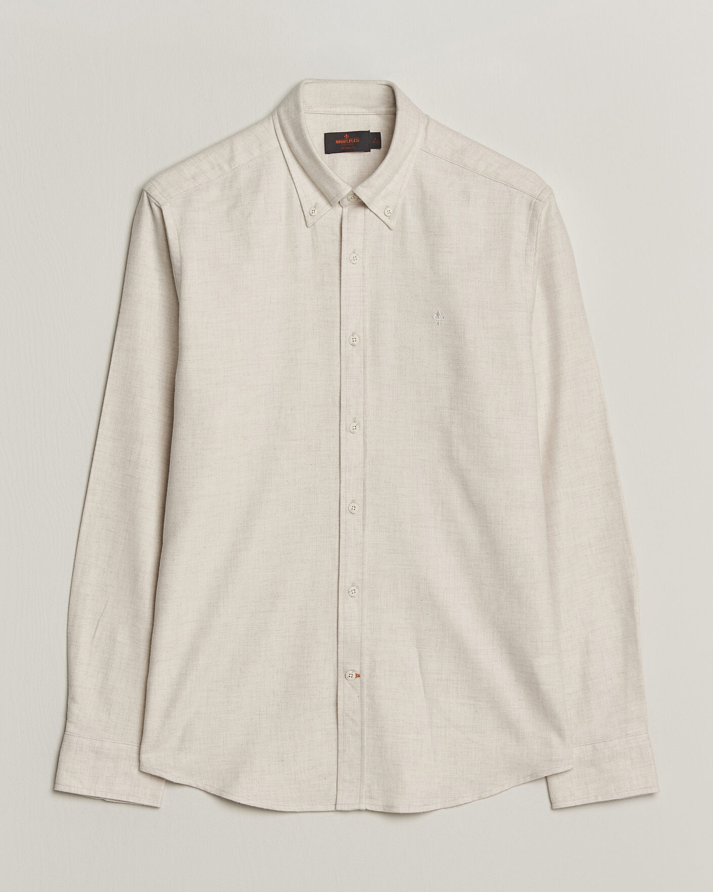 Hombres | Camisas | Morris | Flannel Herringbone Shirt Off White