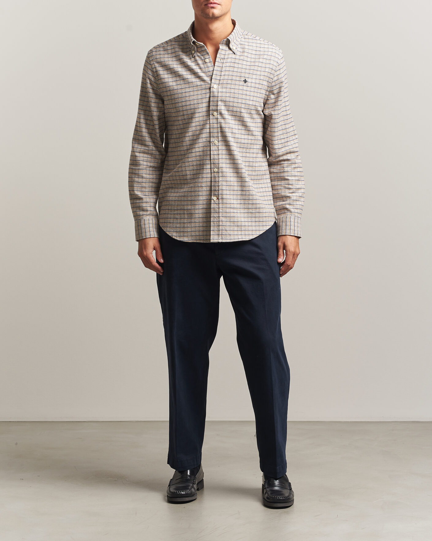 Hombres | Camisas | Morris | Flannel Mouliné Shirt Khaki