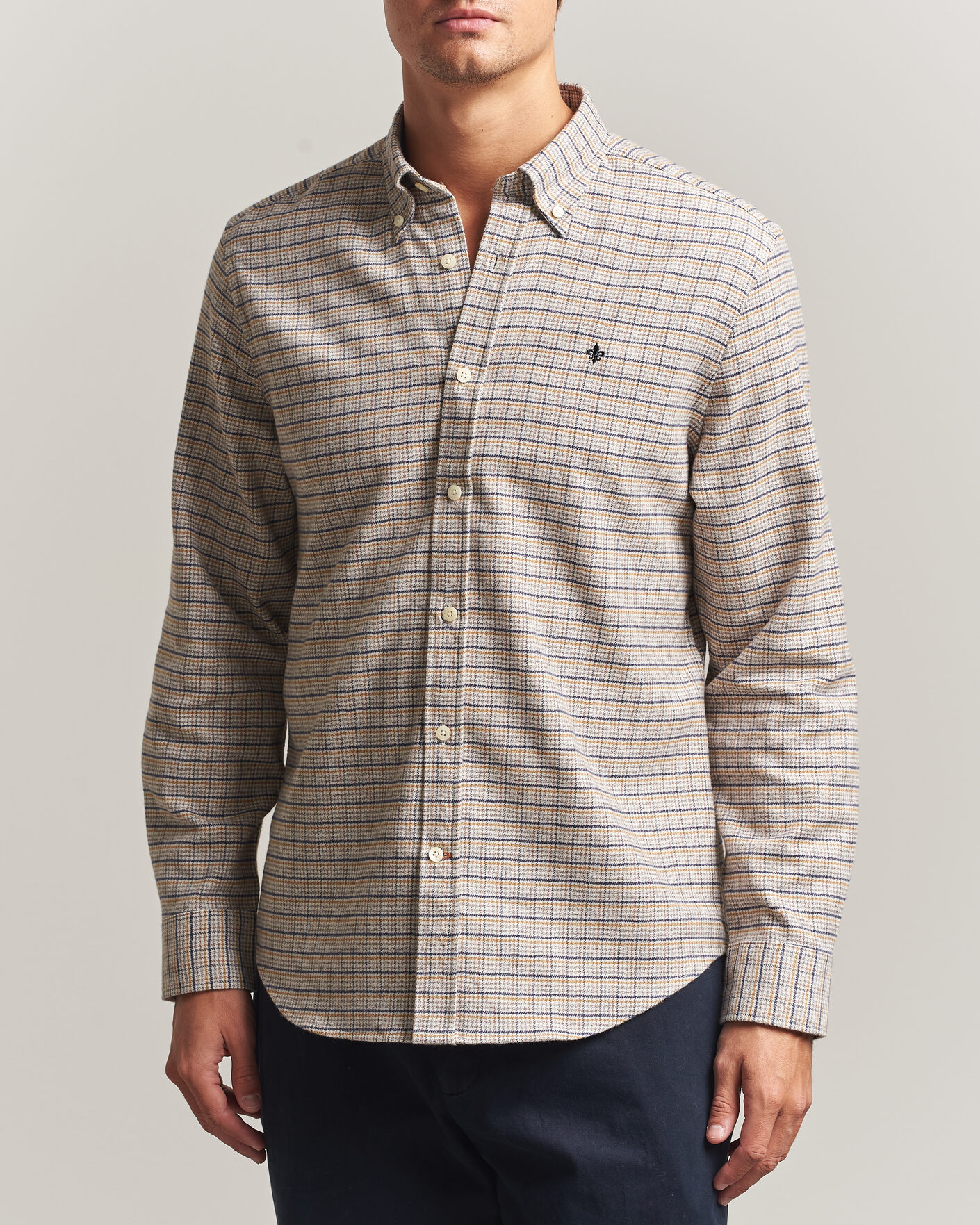 Hombres | Camisas | Morris | Flannel Mouliné Shirt Khaki