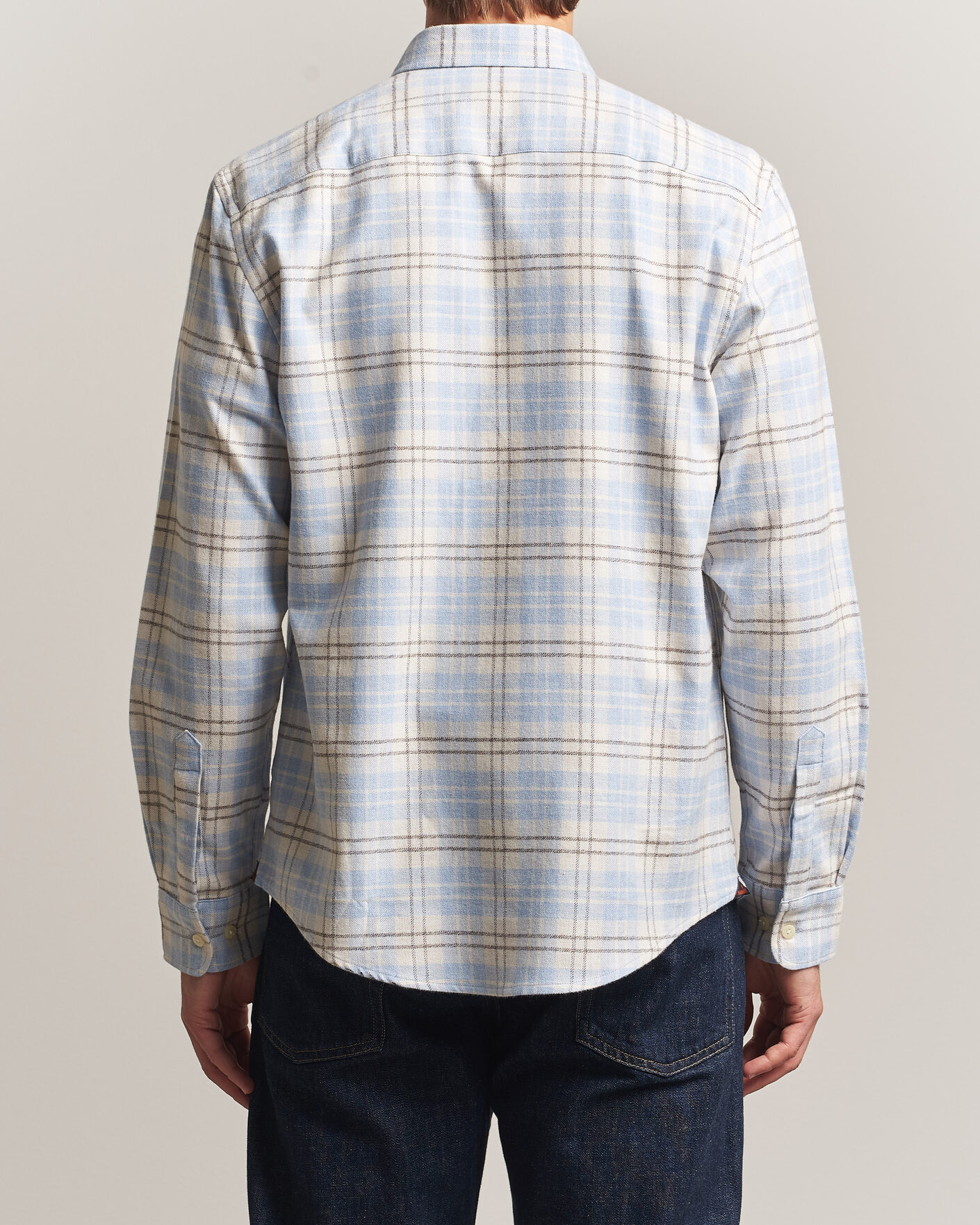 Hombres | Camisas | Morris | Flannel Mouliné Shirt Light Blue