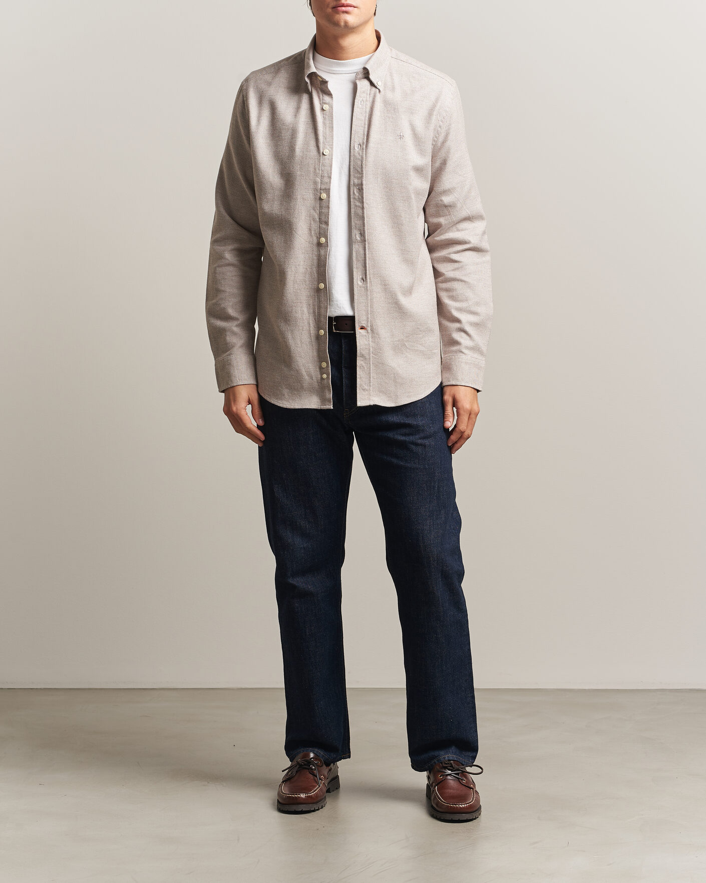 Hombres | Camisas | Morris | Flannel Check Shirt Khaki