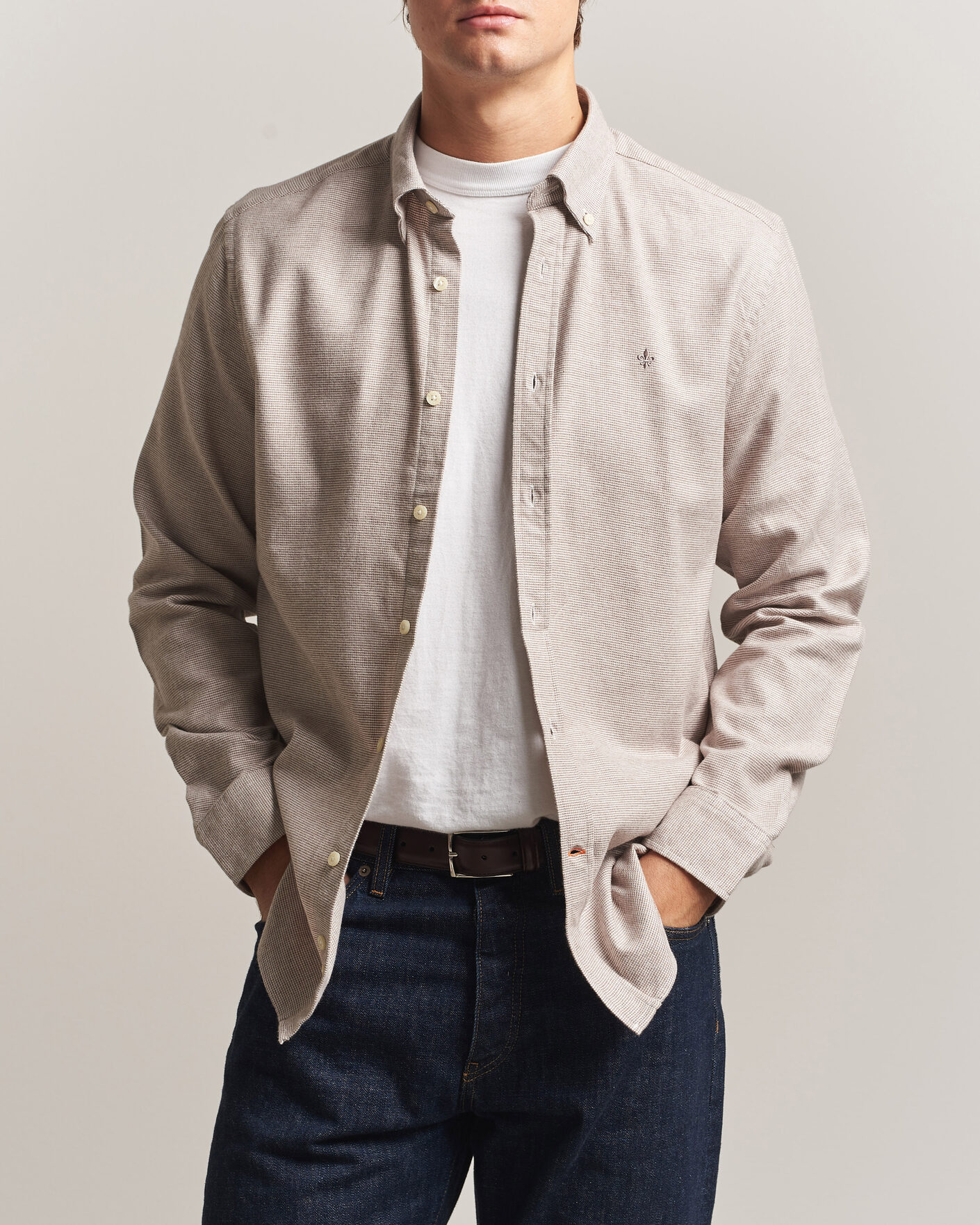 Hombres | Camisas | Morris | Flannel Check Shirt Khaki