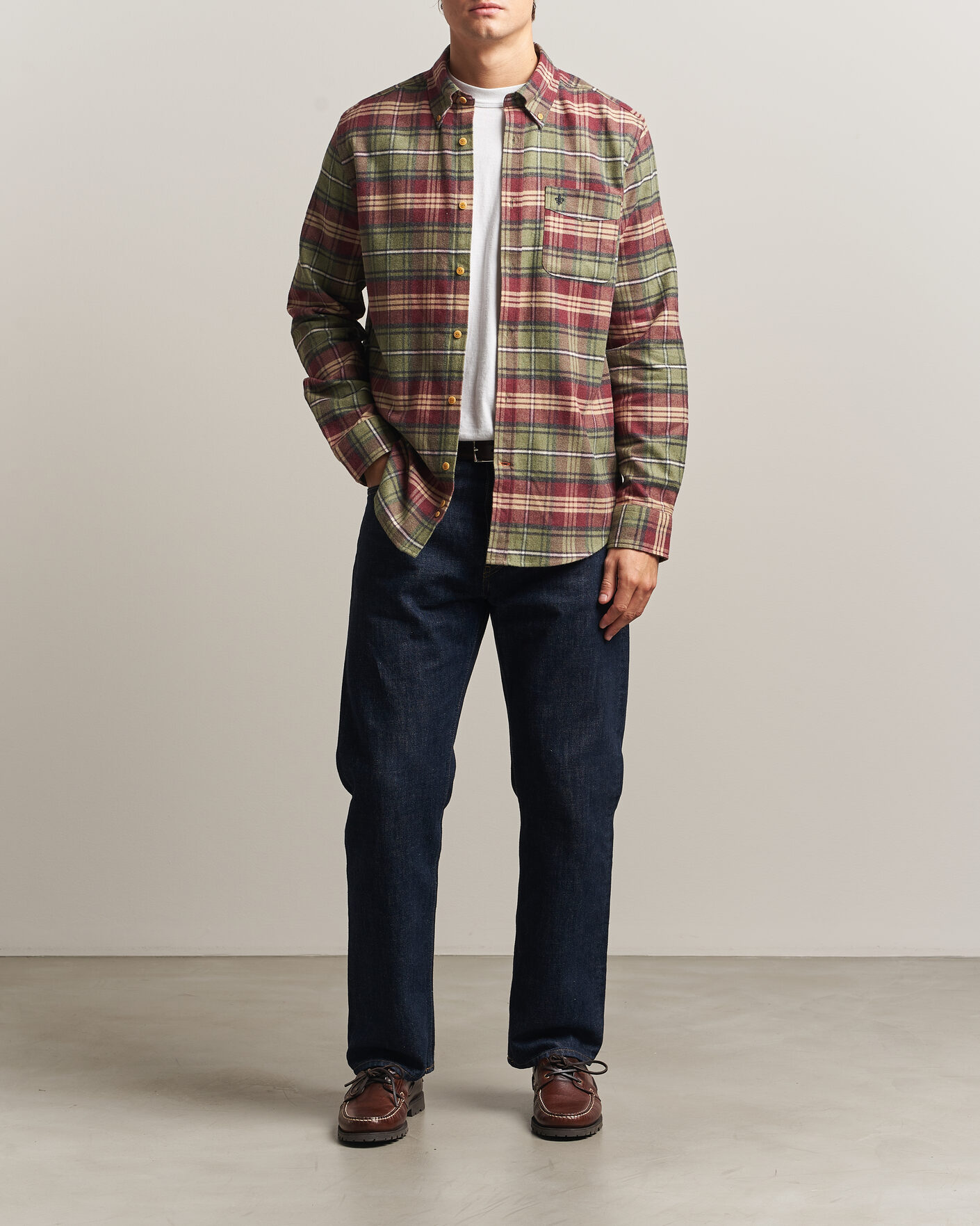 Hombres | Camisas | Morris | Flanell Big Check Shirt Green