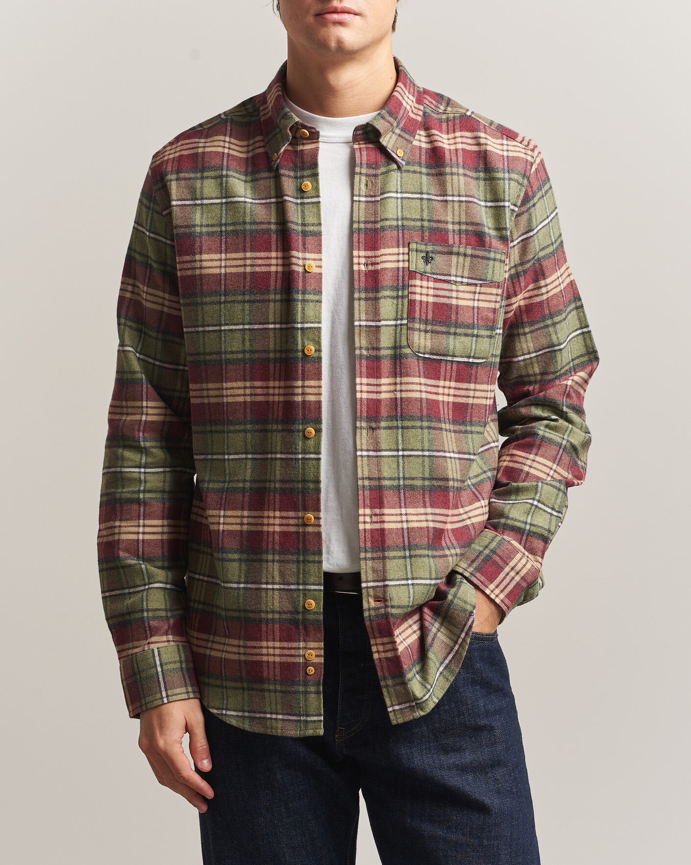 Hombres | Camisas | Morris | Flanell Big Check Shirt Green