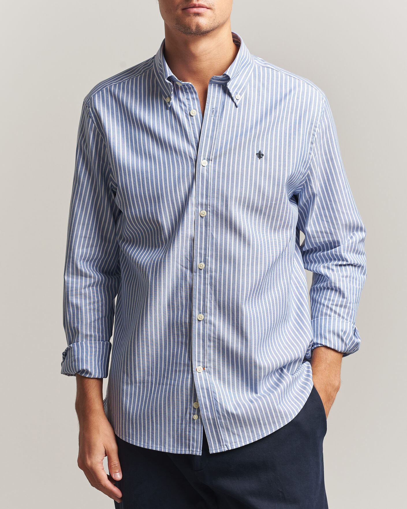 Hombres | Camisas | Morris | Fine Oxford Shirt Blue