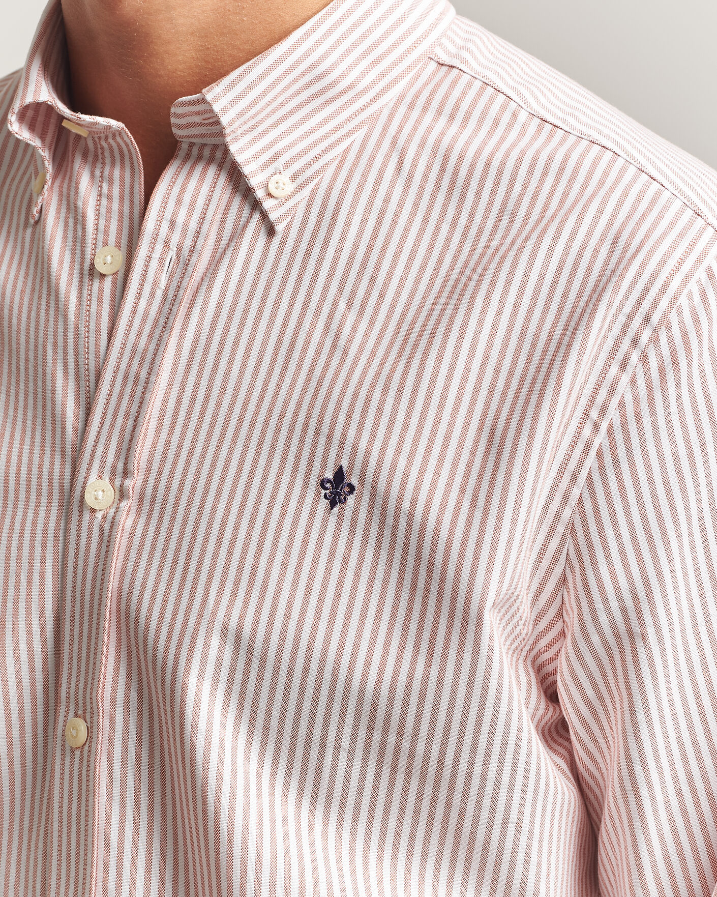 Hombres | Camisas | Morris | Douglas Oxford Stripe Shirt Orange