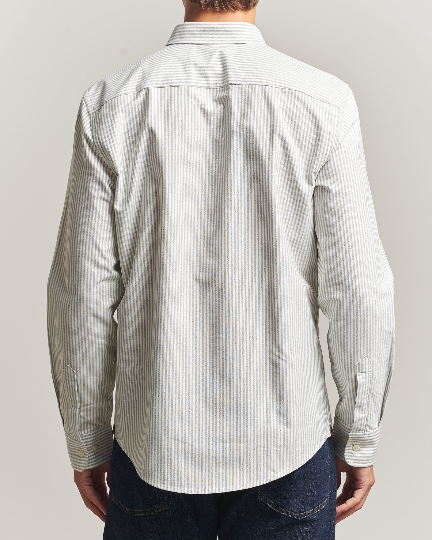 Hombres | Camisas | Morris | Douglas Oxford Stripe Shirt Olive