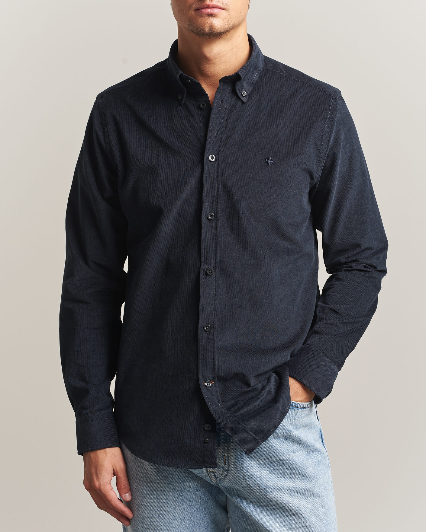 Hombres | Camisas | Morris | Douglas Cord Shirt Blue