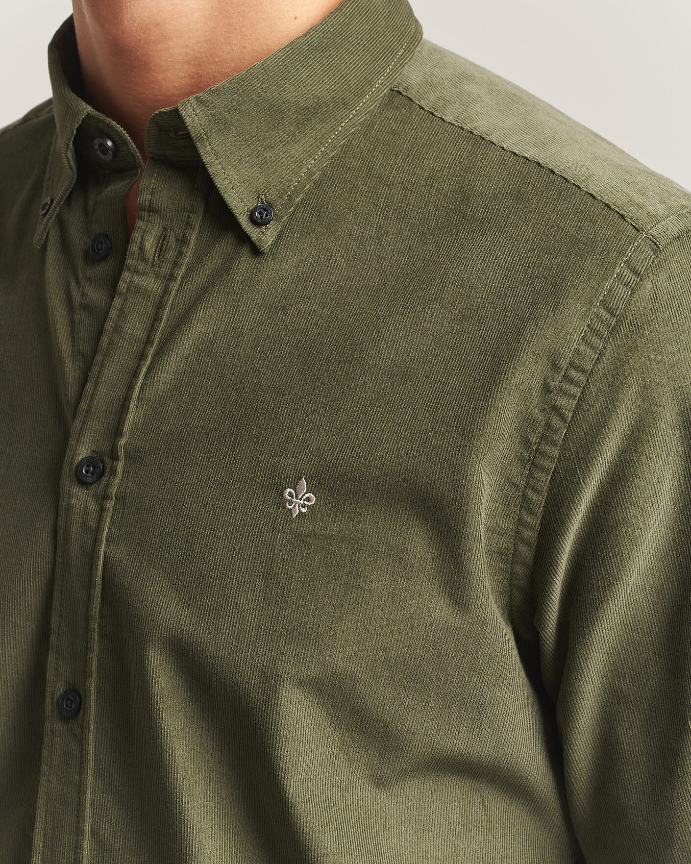Hombres | Camisas | Morris | Douglas Cord Shirt Olive