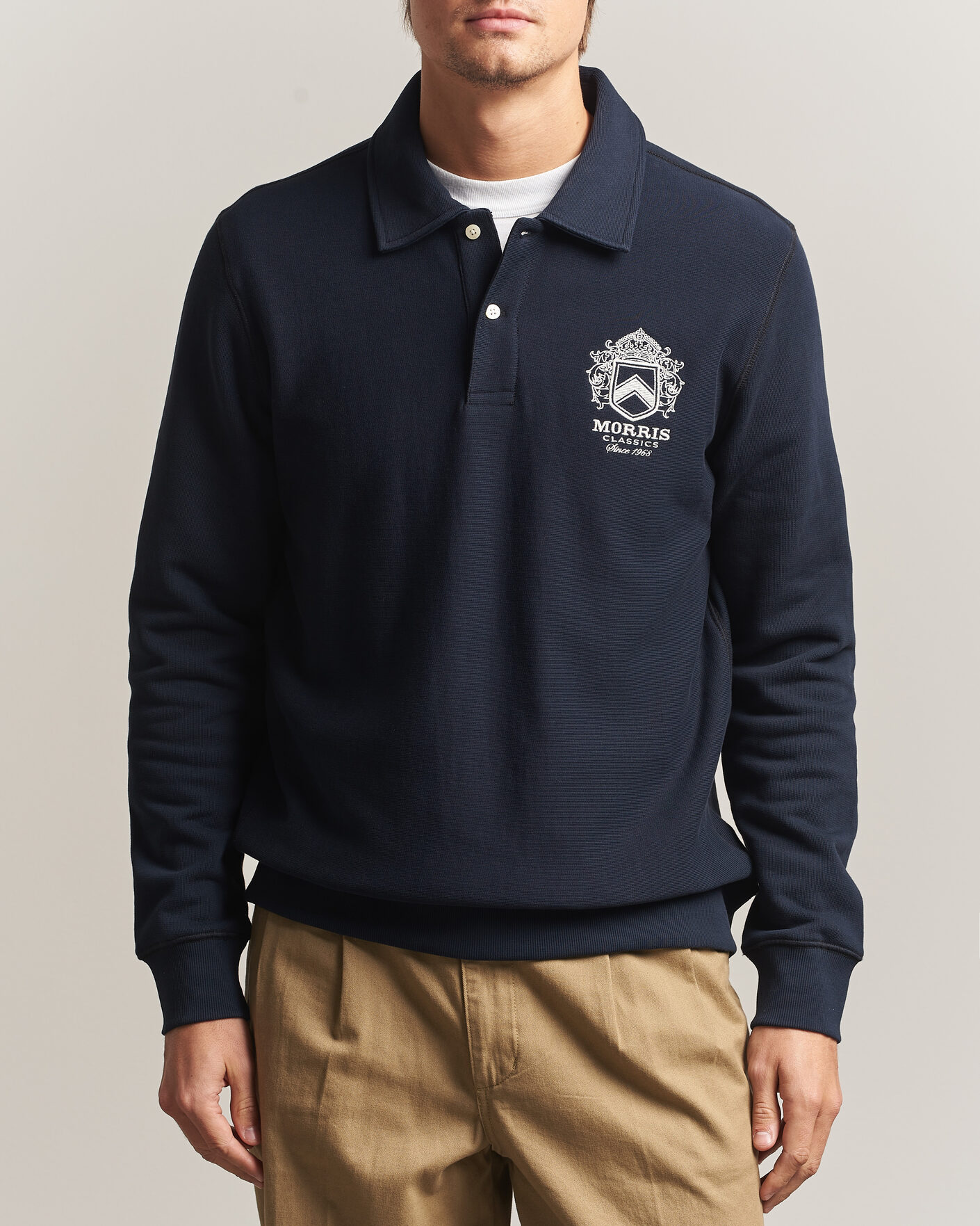Hombres | Jerséis y prendas de punto | Morris | Winston Polo Sweatshirt Old Blue