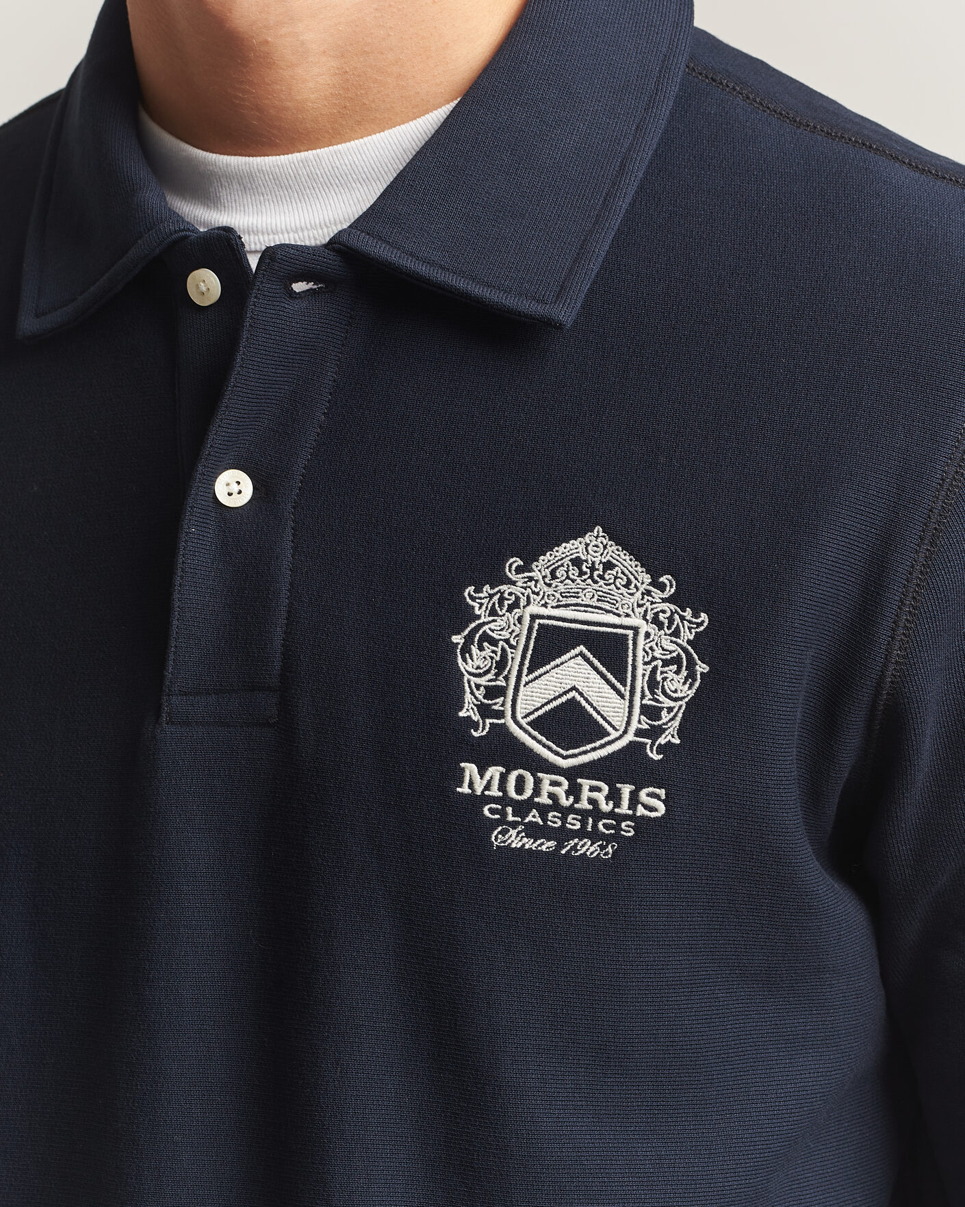 Hombres | Jerséis y prendas de punto | Morris | Winston Polo Sweatshirt Old Blue