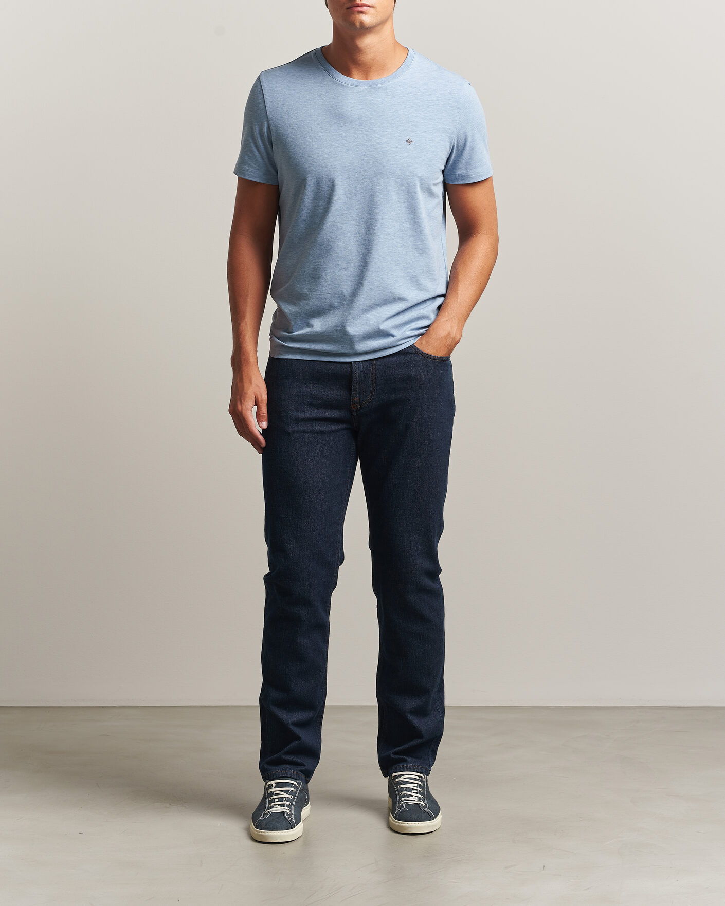 Hombres | Camisetas | Morris | James Crew Neck T-Shirt Blue