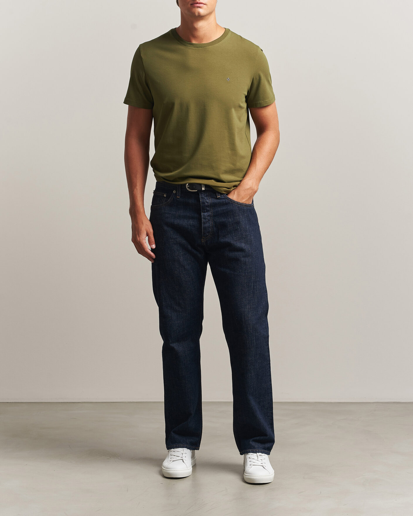 Hombres | Camisetas | Morris | James Crew Neck T-Shirt Olive