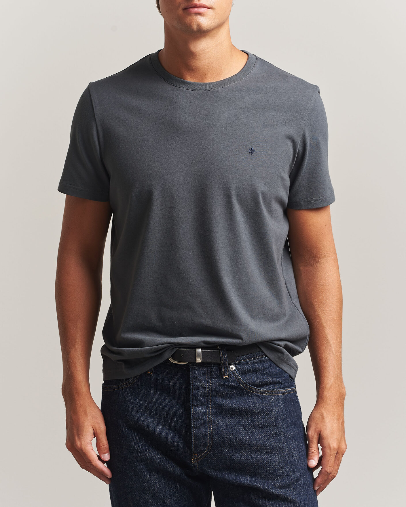 Hombres | Camisetas | Morris | James Crew Neck T-Shirt Grey