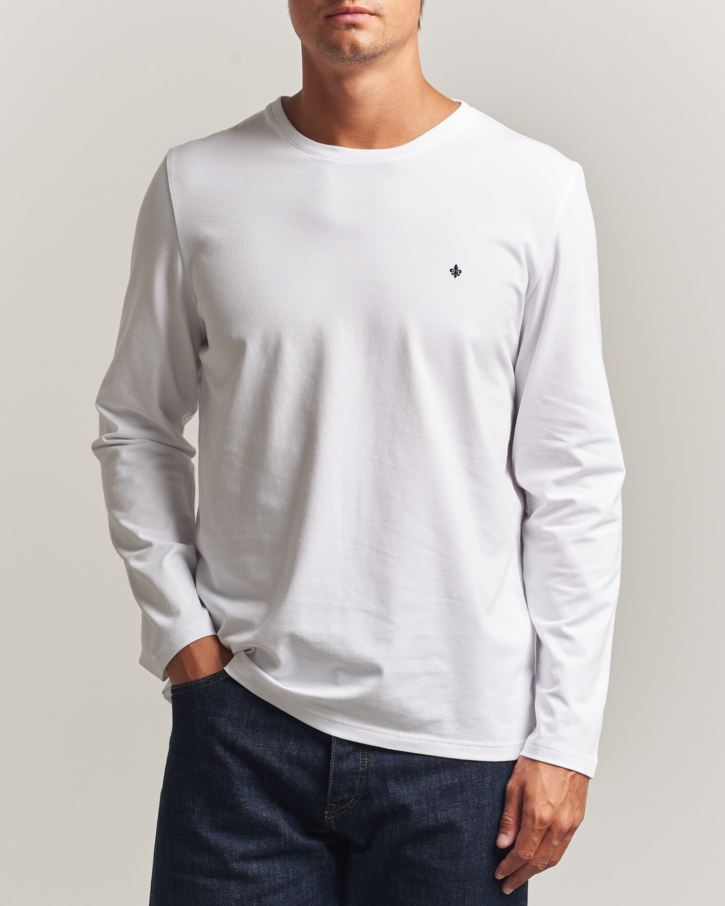Hombres | Camisetas | Morris | James Long Sleeve T-Shirt White