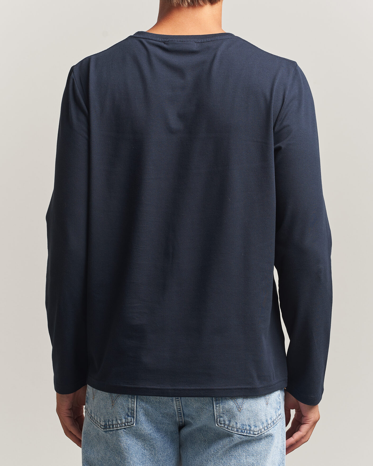Hombres | Camisetas | Morris | James Long Sleeve T-Shirt Old Blue