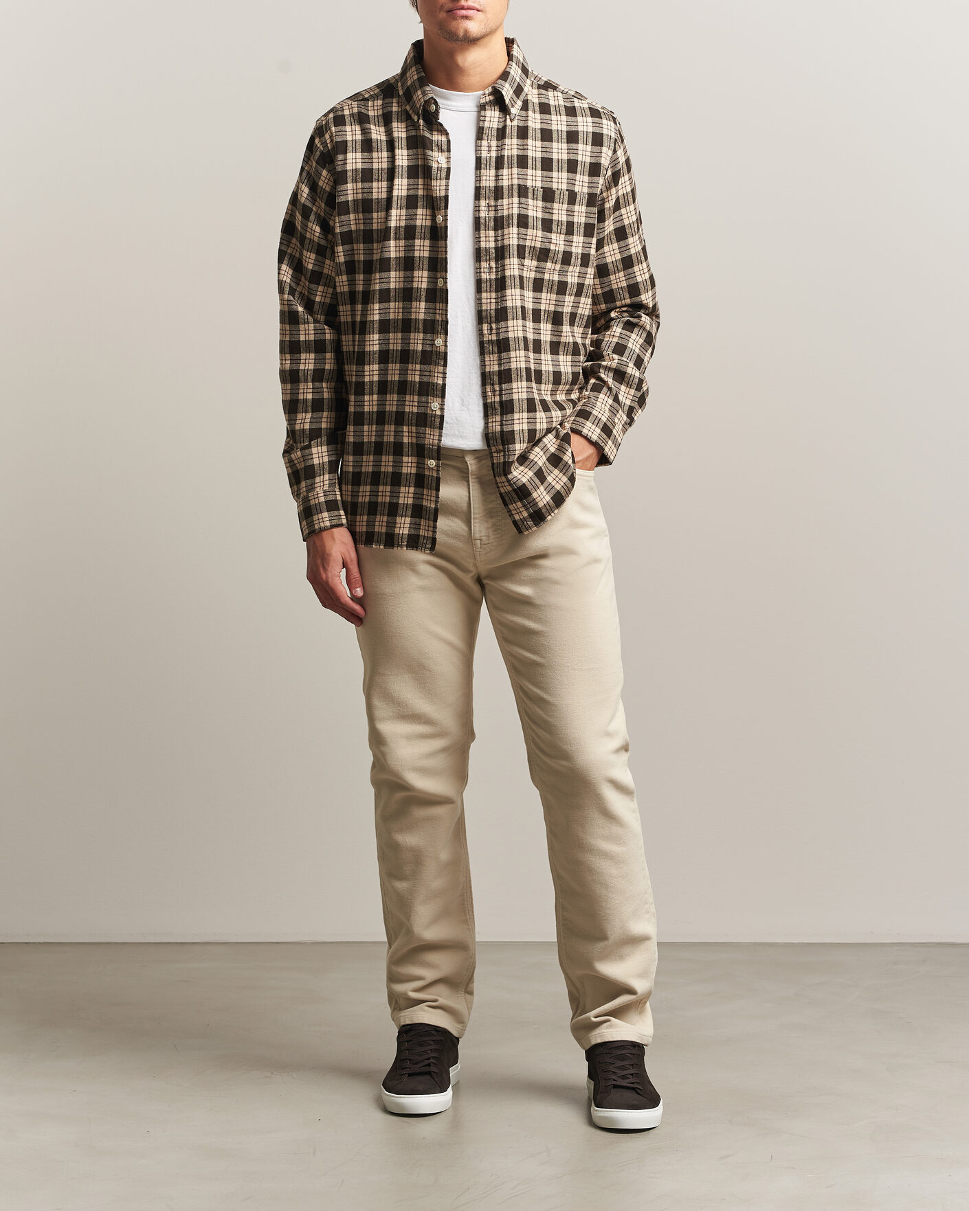 Hombres | Pantalones | Morris | James Winter Twill 5-Pocket Pants Off White