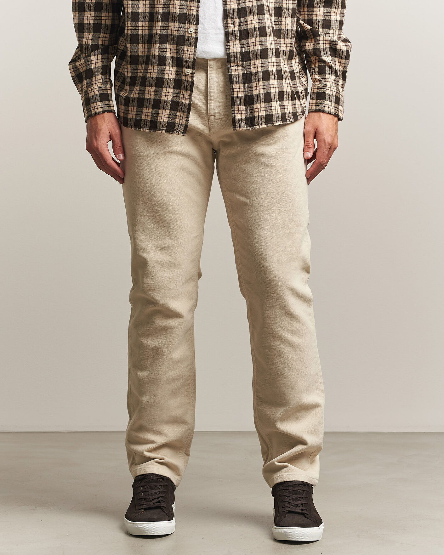 Hombres | Pantalones | Morris | James Winter Twill 5-Pocket Pants Off White