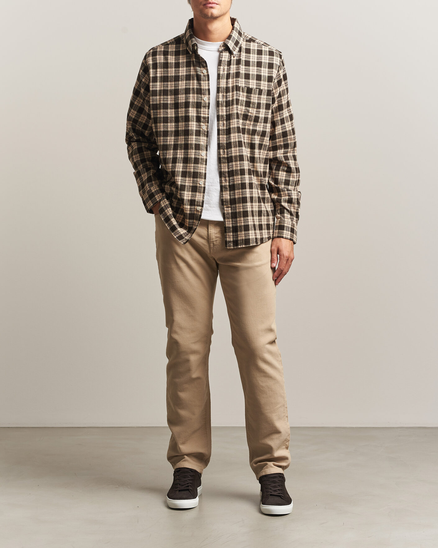 Hombres | Pantalones | Morris | James Winter Twill 5-Pocket Pants Khaki