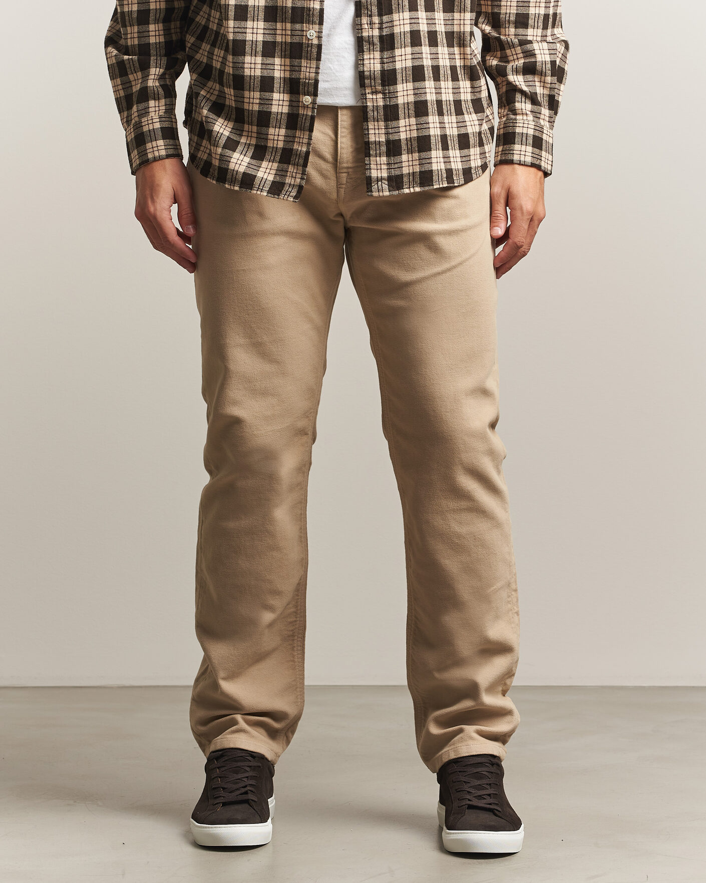 Hombres | Pantalones | Morris | James Winter Twill 5-Pocket Pants Khaki