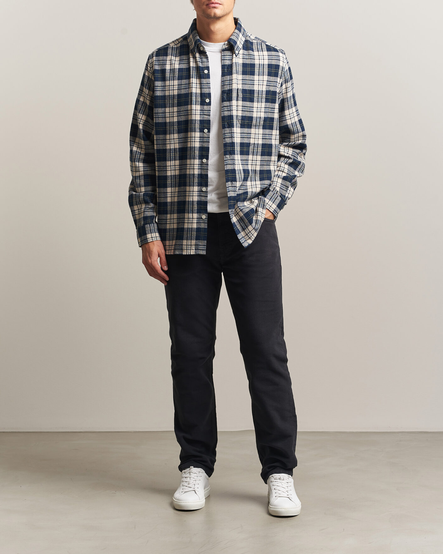 Hombres | Pantalones | Morris | James Winter Twill 5-Pocket Pants Blue
