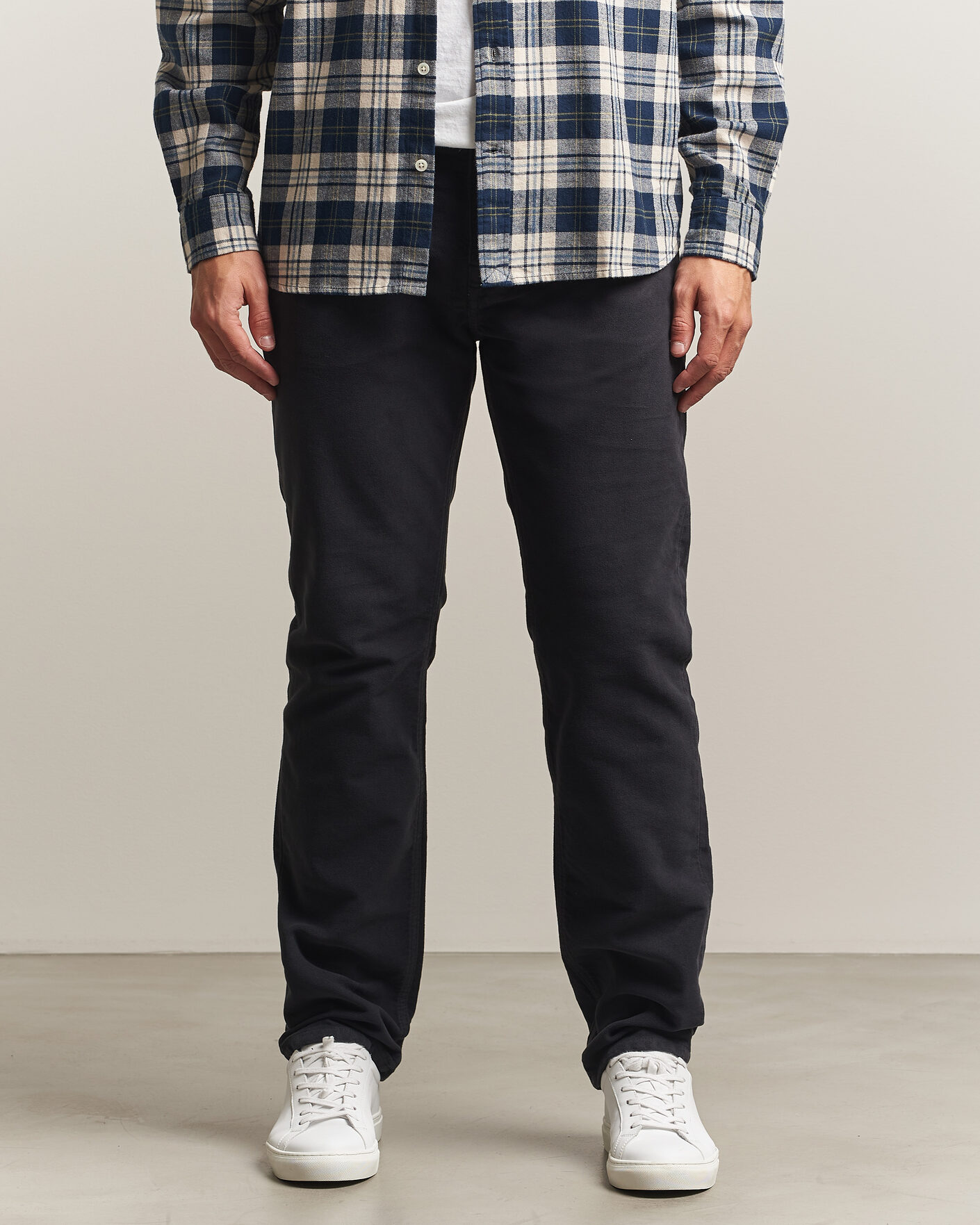 Hombres | Pantalones | Morris | James Winter Twill 5-Pocket Pants Blue