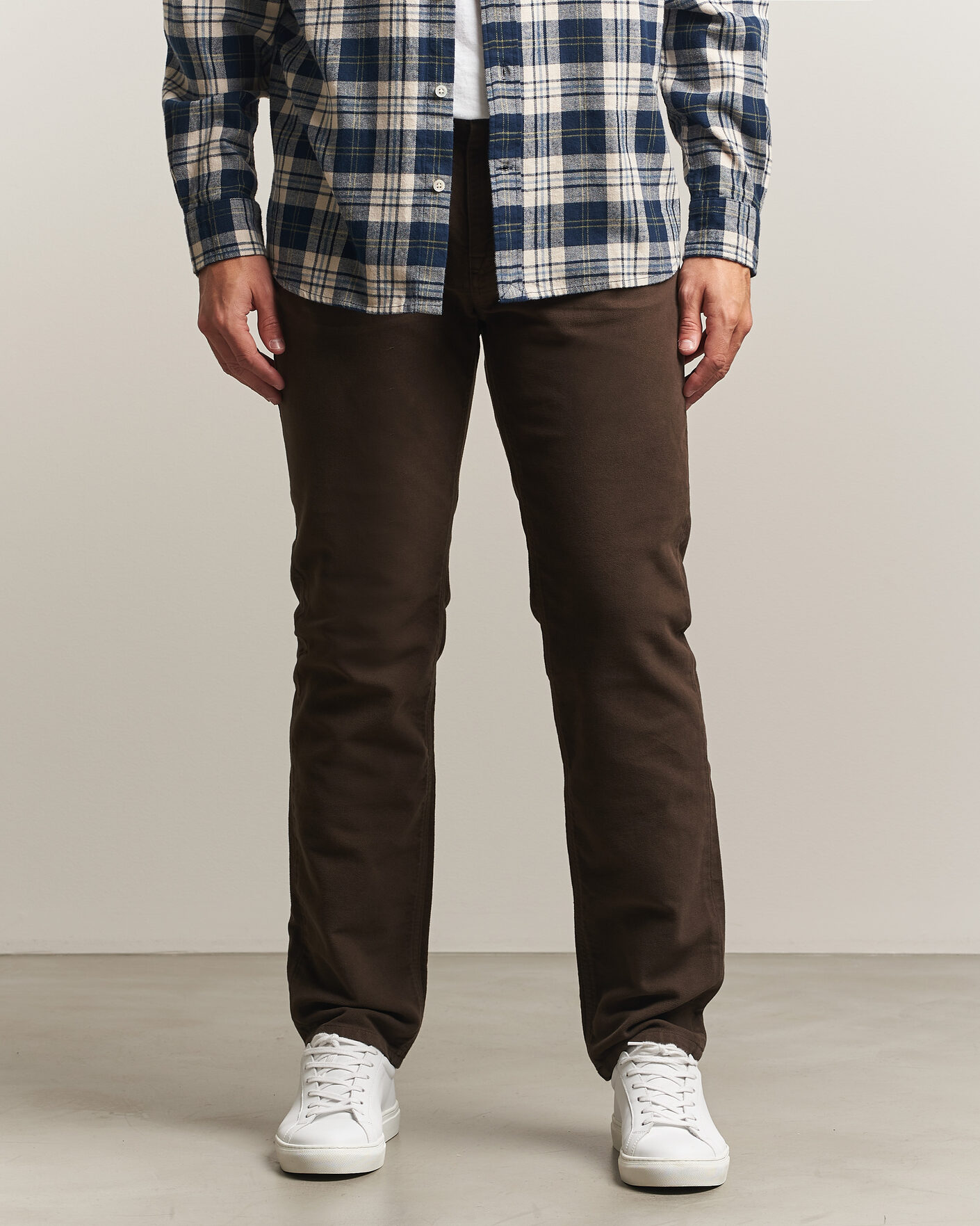 Hombres | Pantalones | Morris | James Winter Twill 5-Pocket Pants Brown