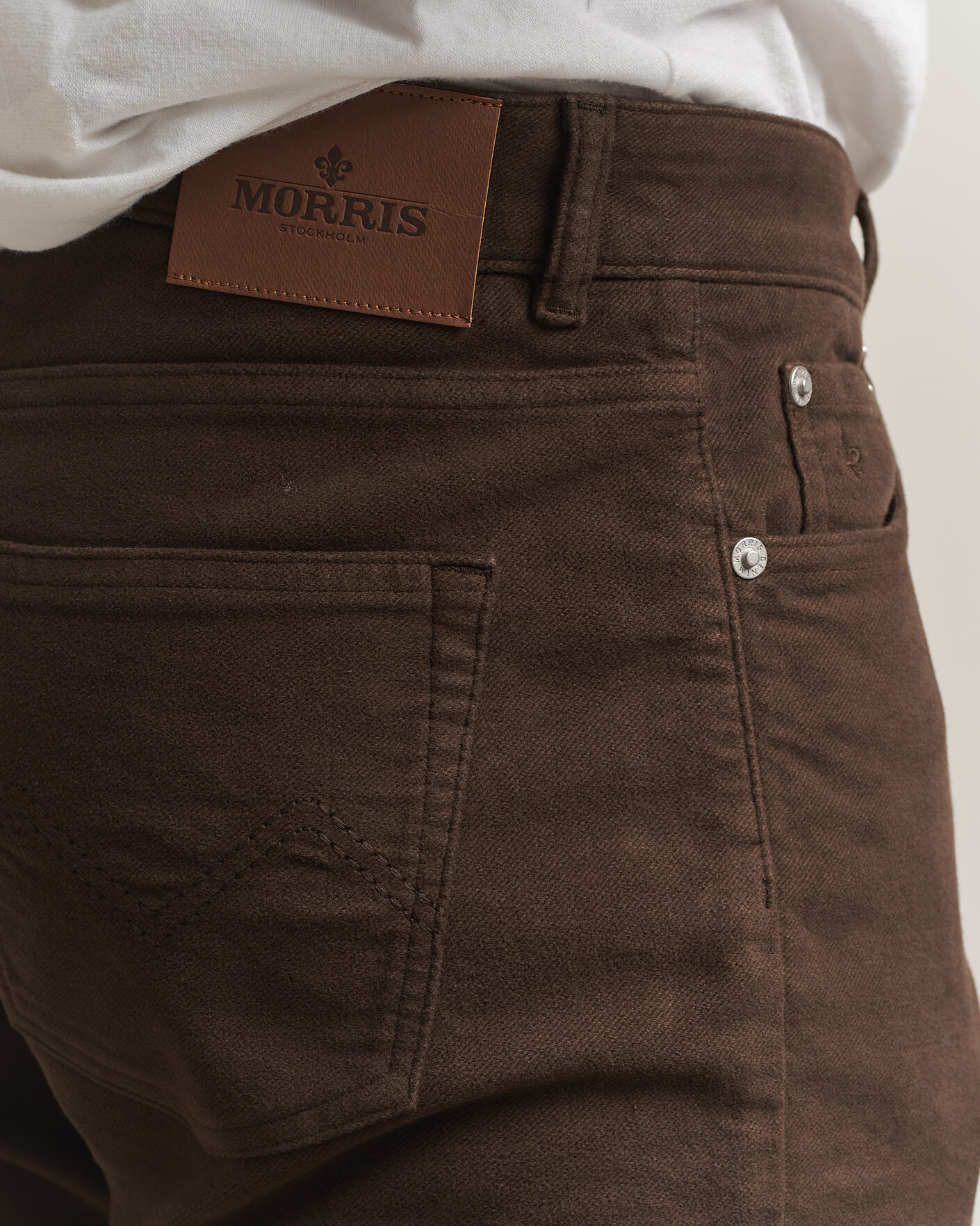 Hombres | Pantalones | Morris | James Winter Twill 5-Pocket Pants Brown