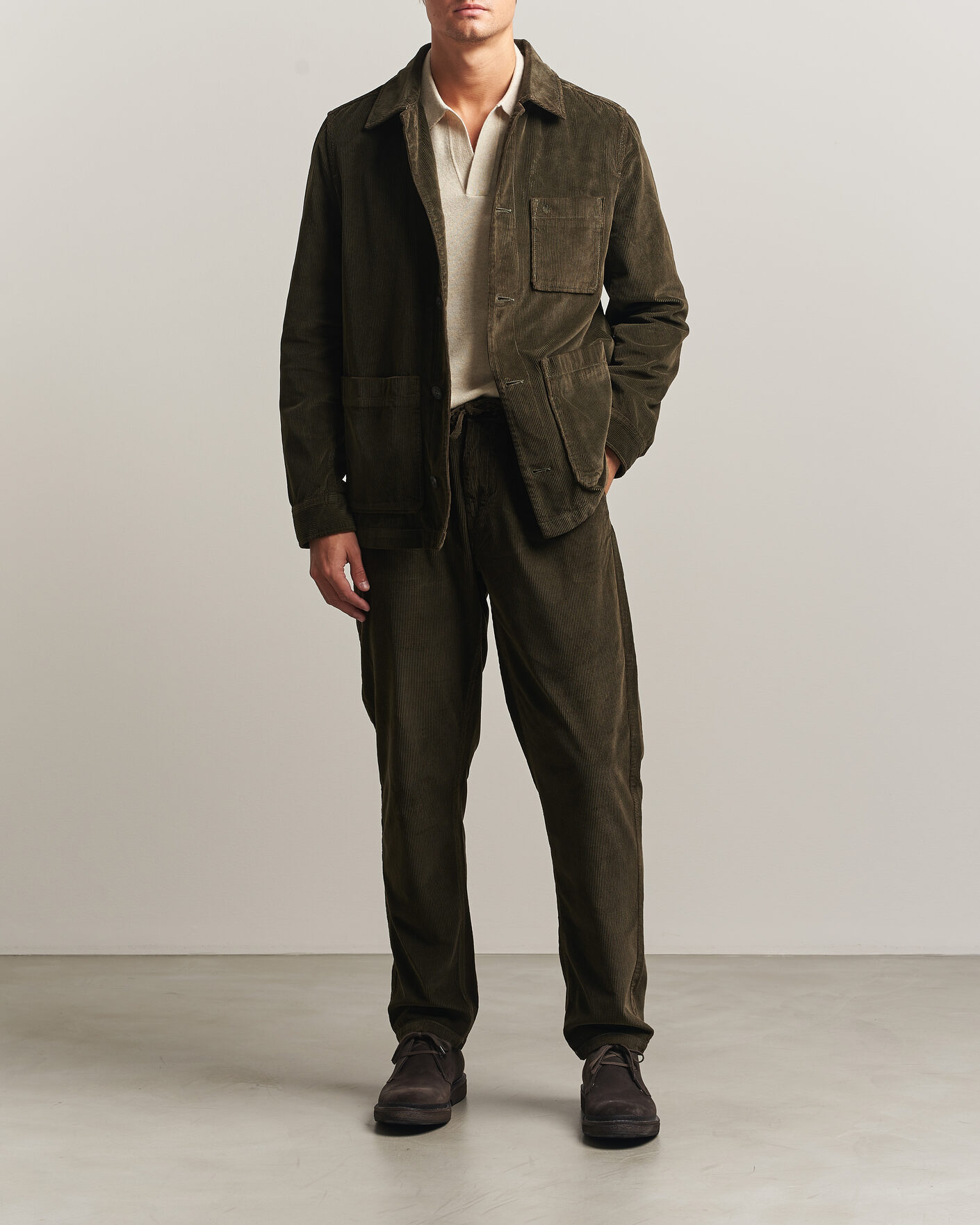 Hombres | Pantalones | Morris | Fenix Cord Trousers Olive