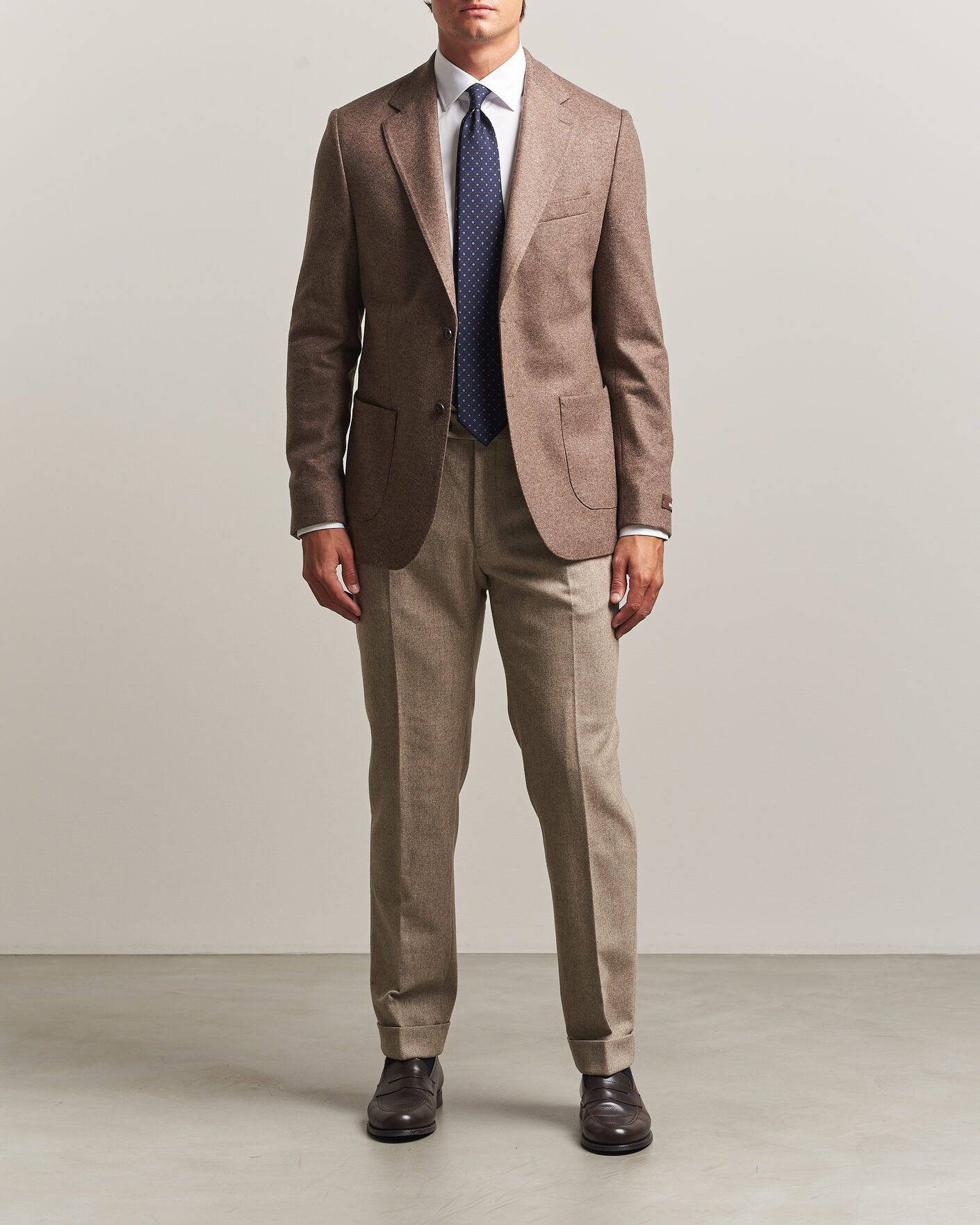 Hombres | Pantalones | Morris | Flannel Suit Trousers Khaki