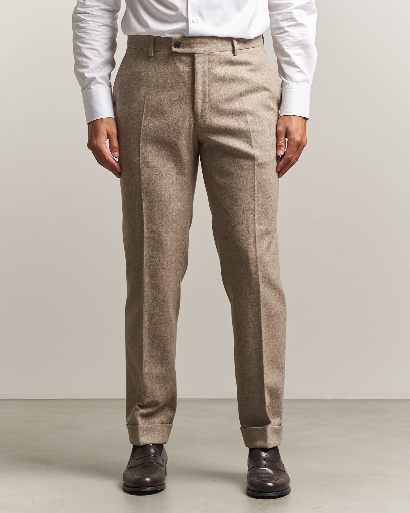 Hombres | Pantalones | Morris | Flannel Suit Trousers Khaki
