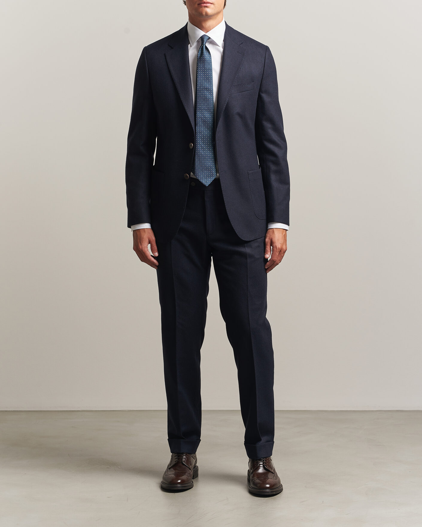 Hombres | Pantalones | Morris | Flannel Suit Trousers Navy