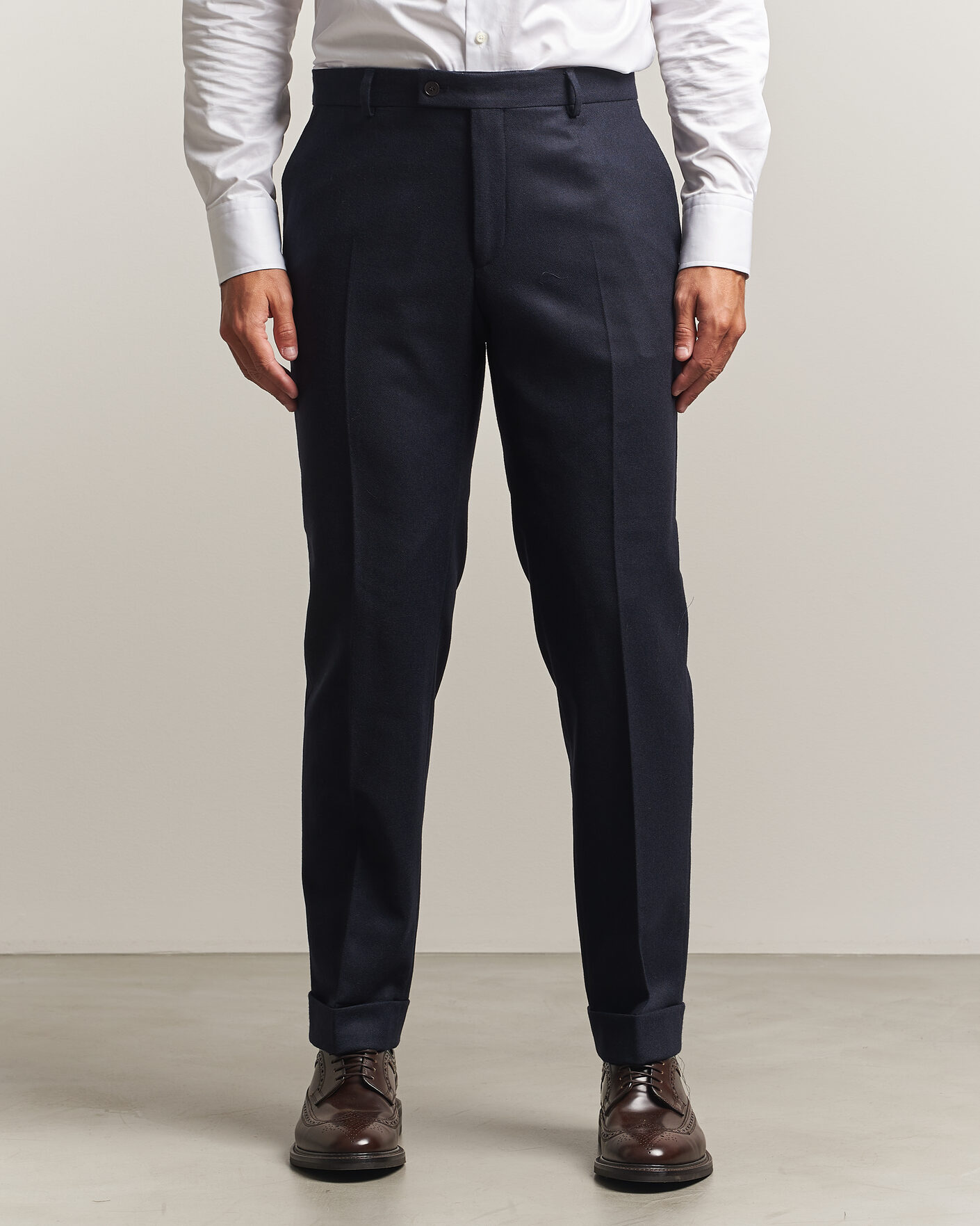 Hombres | Pantalones | Morris | Flannel Suit Trousers Navy