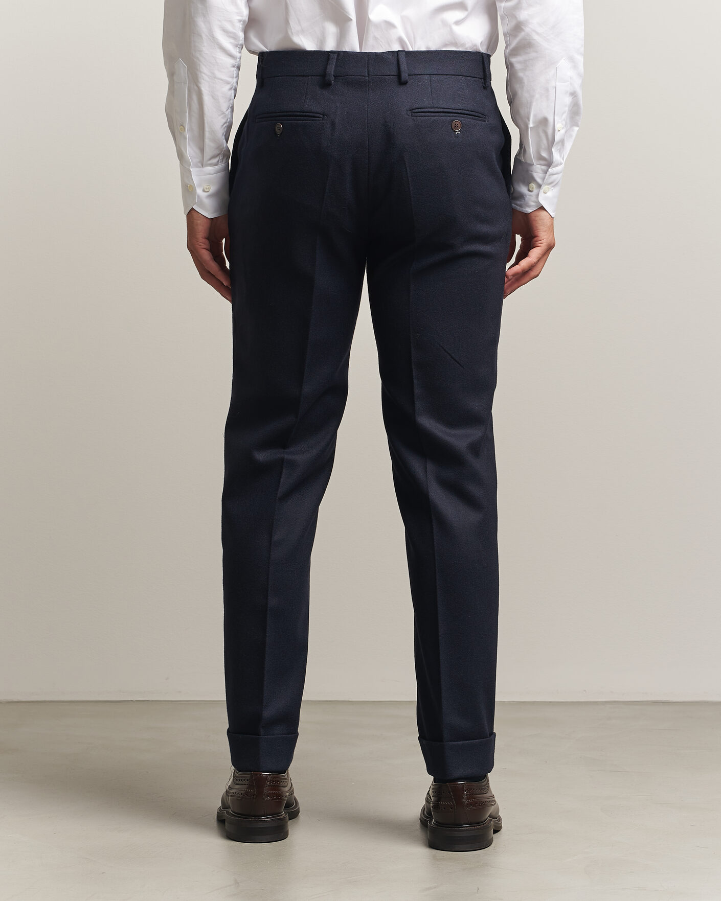 Hombres | Pantalones | Morris | Flannel Suit Trousers Navy