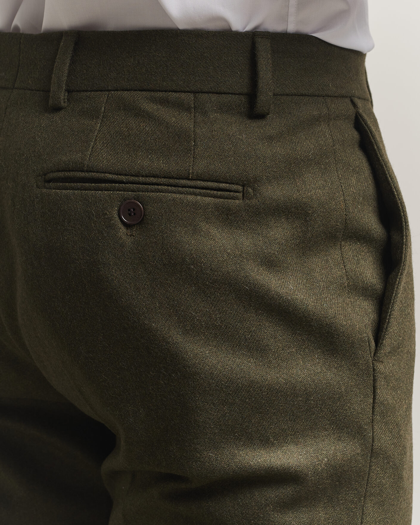 Hombres | Pantalones | Morris | Flannel Suit Trousers Green