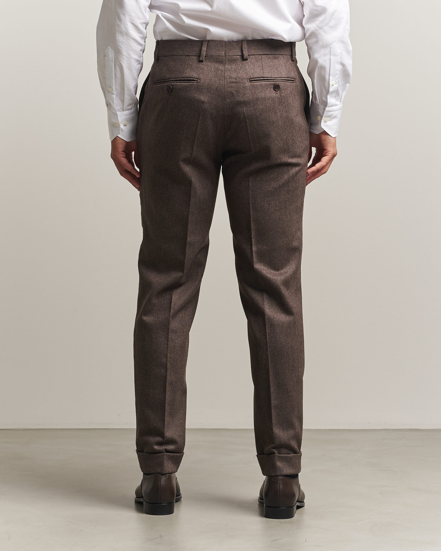 Hombres | Pantalones | Morris | Flannel Suit Trousers Brown