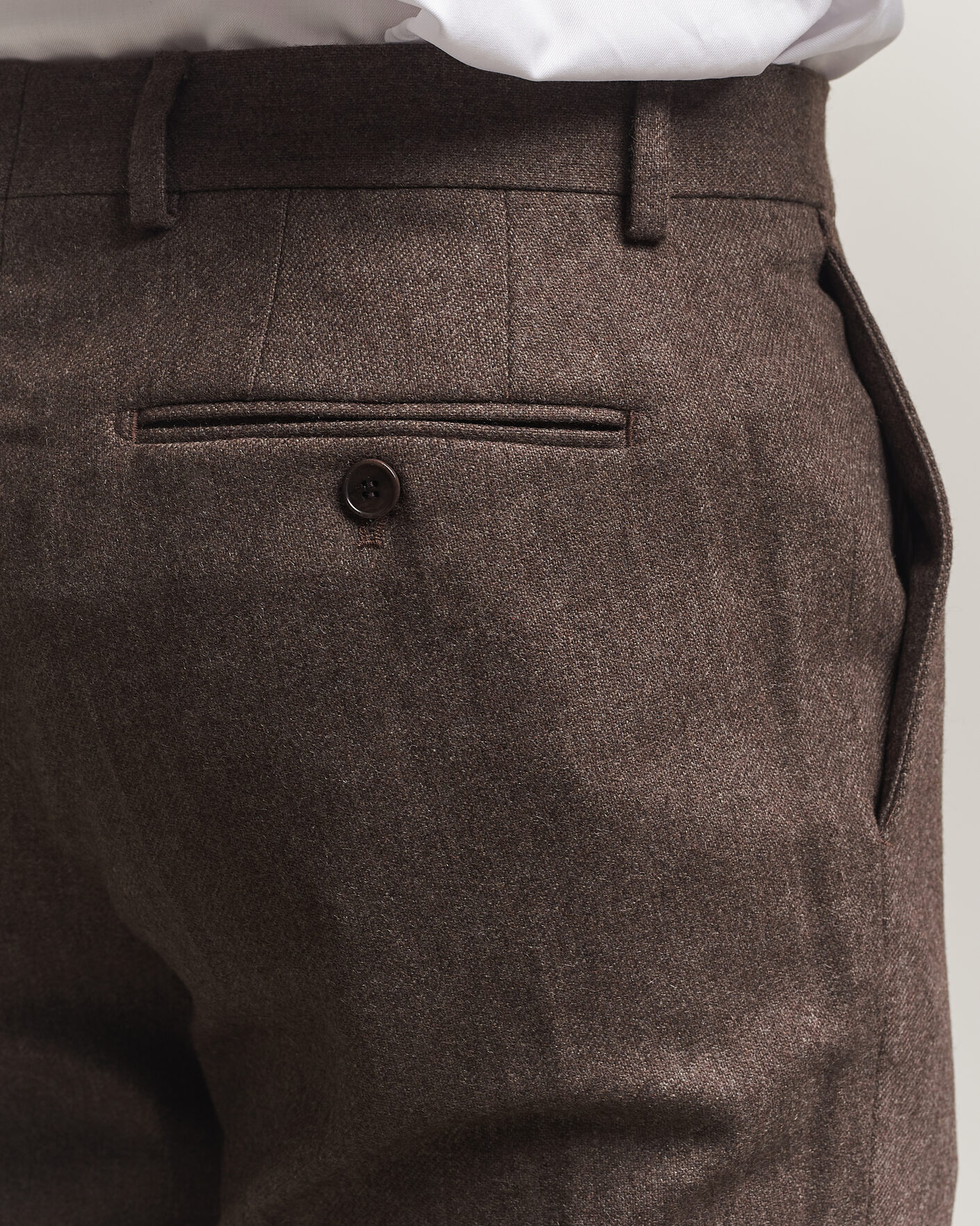 Hombres | Pantalones | Morris | Flannel Suit Trousers Brown