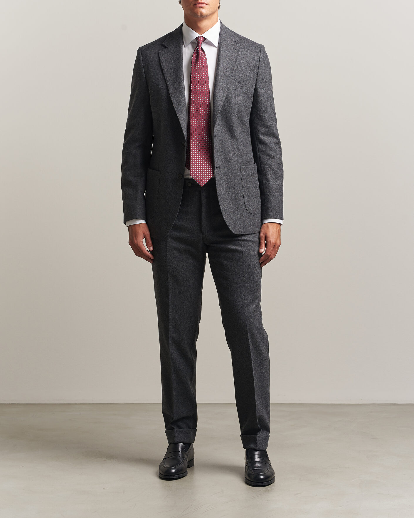 Hombres | Pantalones | Morris | Flannel Suit Trousers Grey
