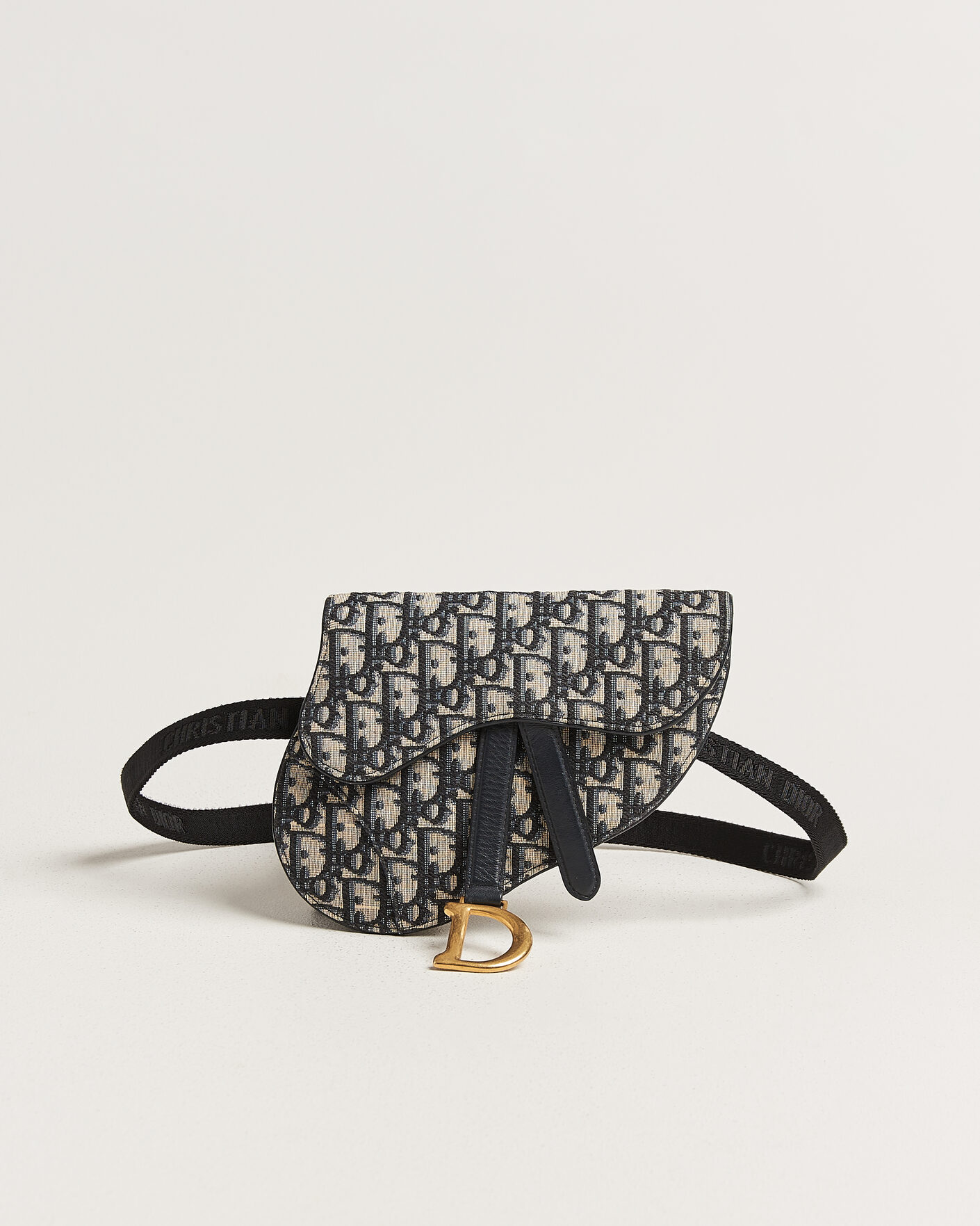 Hombres | Pre-Owned & Vintage Bags | Dior Pre-Owned | Saddle Belt Pouch Bag Oblique Jacquard Blue