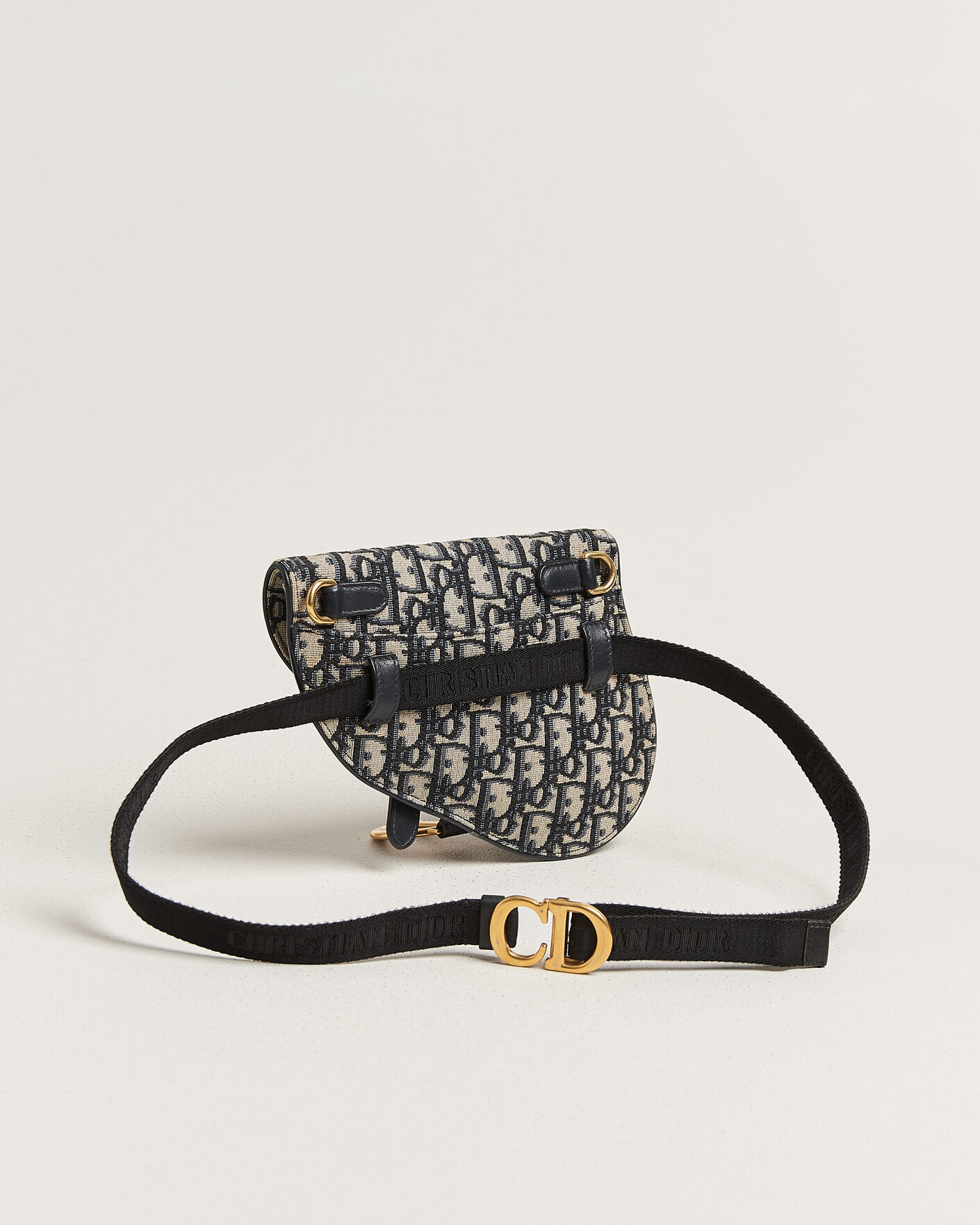 Hombres | Pre-Owned & Vintage Bags | Dior Pre-Owned | Saddle Belt Pouch Bag Oblique Jacquard Blue