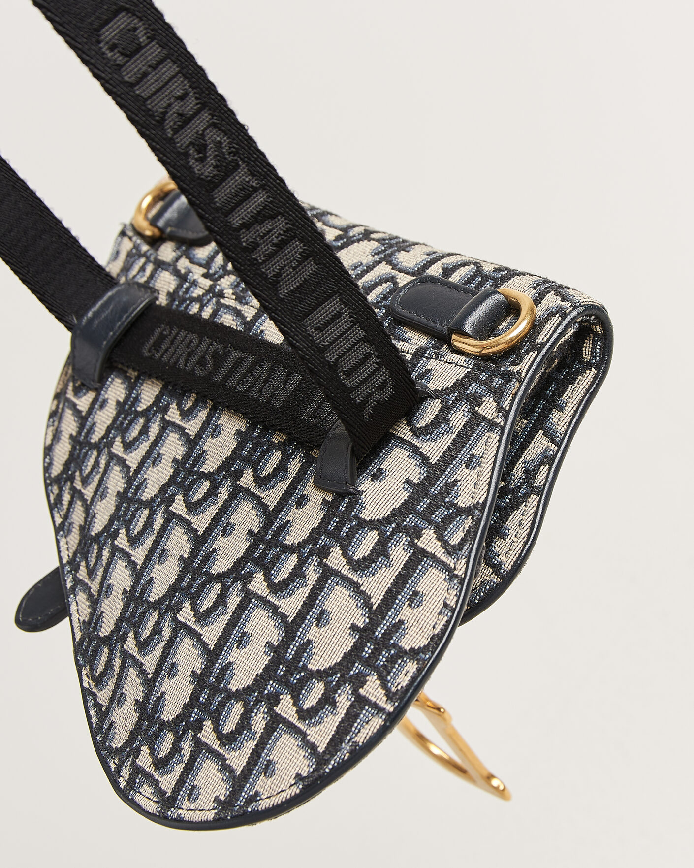 Hombres | Pre-Owned & Vintage Bags | Dior Pre-Owned | Saddle Belt Pouch Bag Oblique Jacquard Blue