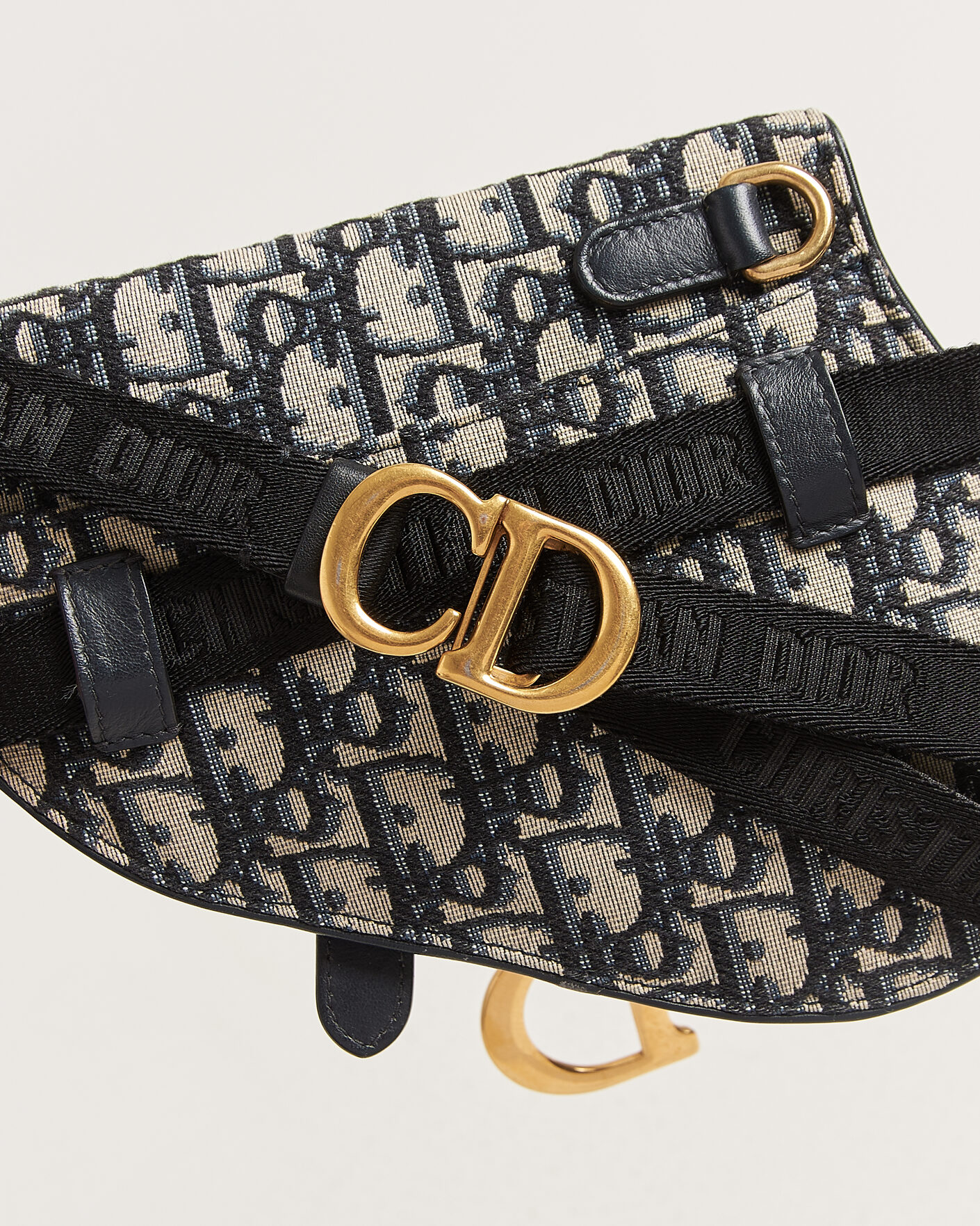 Hombres | Pre-Owned & Vintage Bags | Dior Pre-Owned | Saddle Belt Pouch Bag Oblique Jacquard Blue
