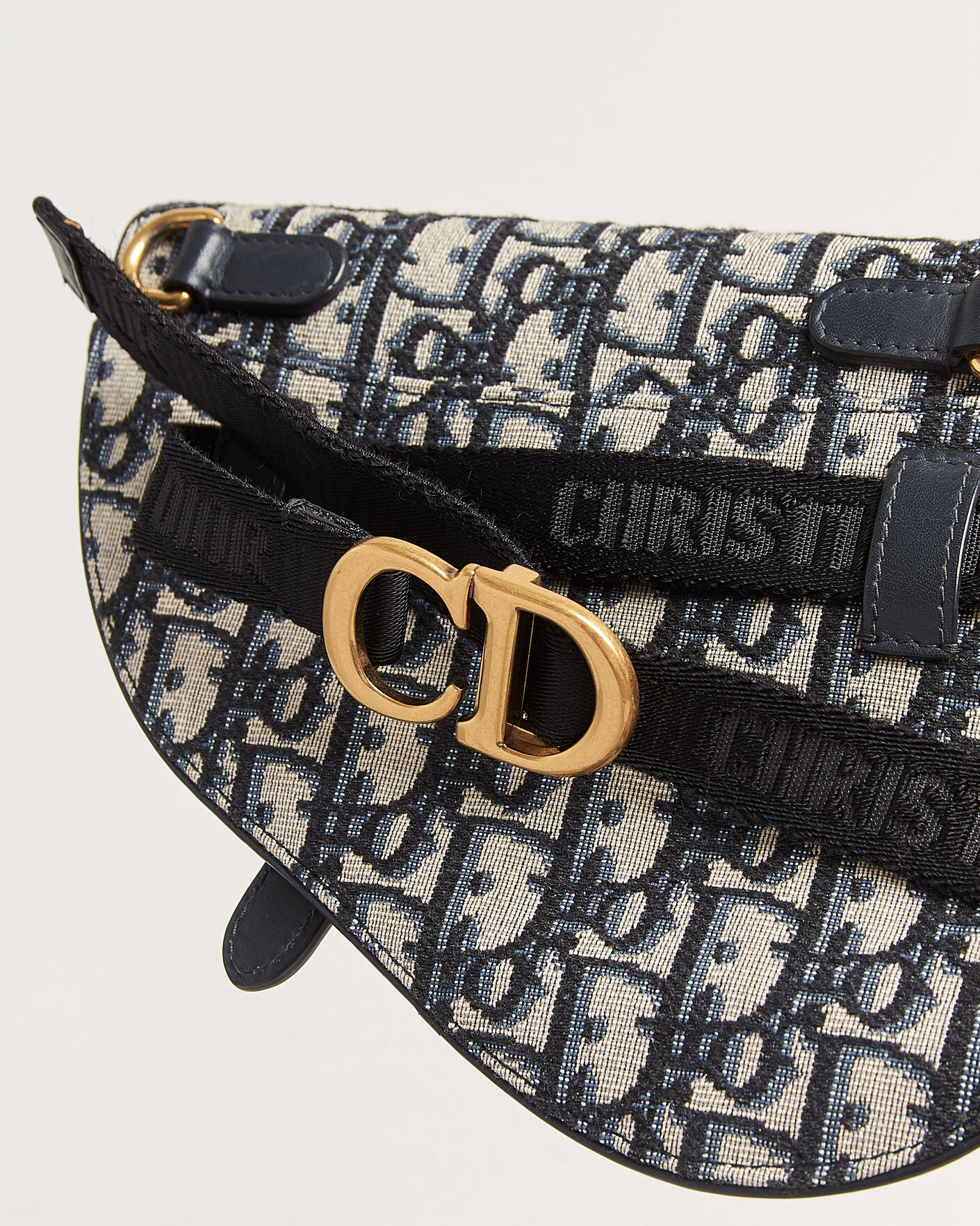 Hombres | Pre-Owned & Vintage Bags | Dior Pre-Owned | Saddle Belt Bag Oblique Jacquard Blue
