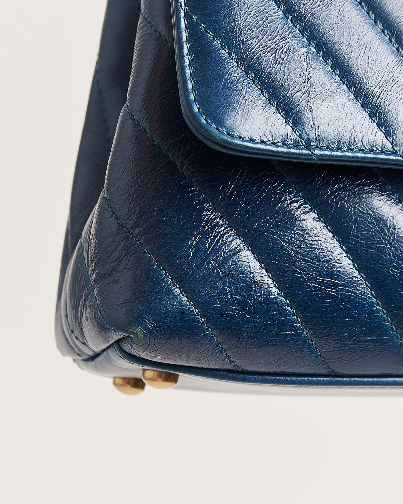 Hombres | Pre-Owned & Vintage Bags | Chanel Pre-Owned | Coco Handle Chevron Bag Blue