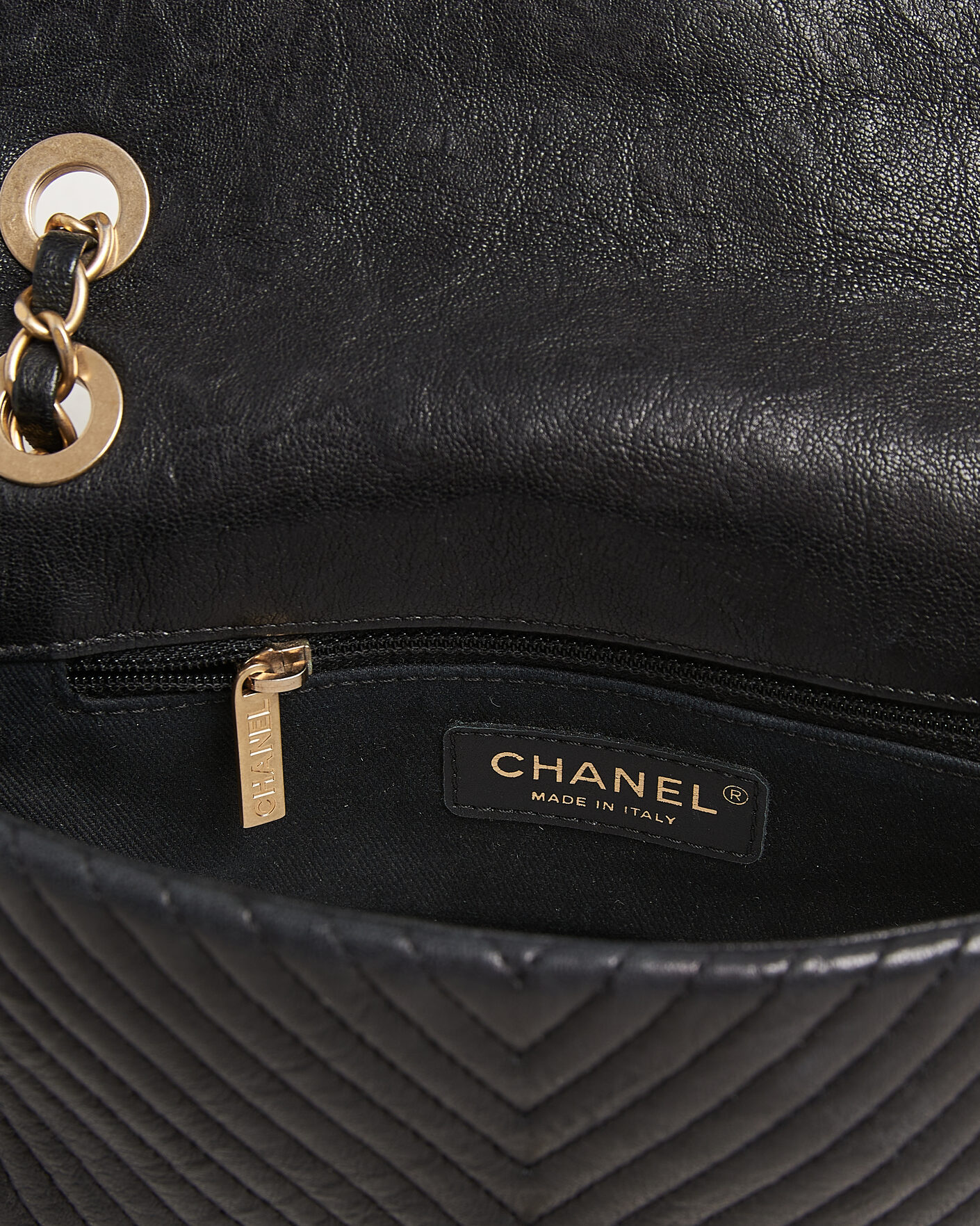 Hombres | Pre-Owned & Vintage Bags | Chanel Pre-Owned | Chevron Small Flap Bag Black