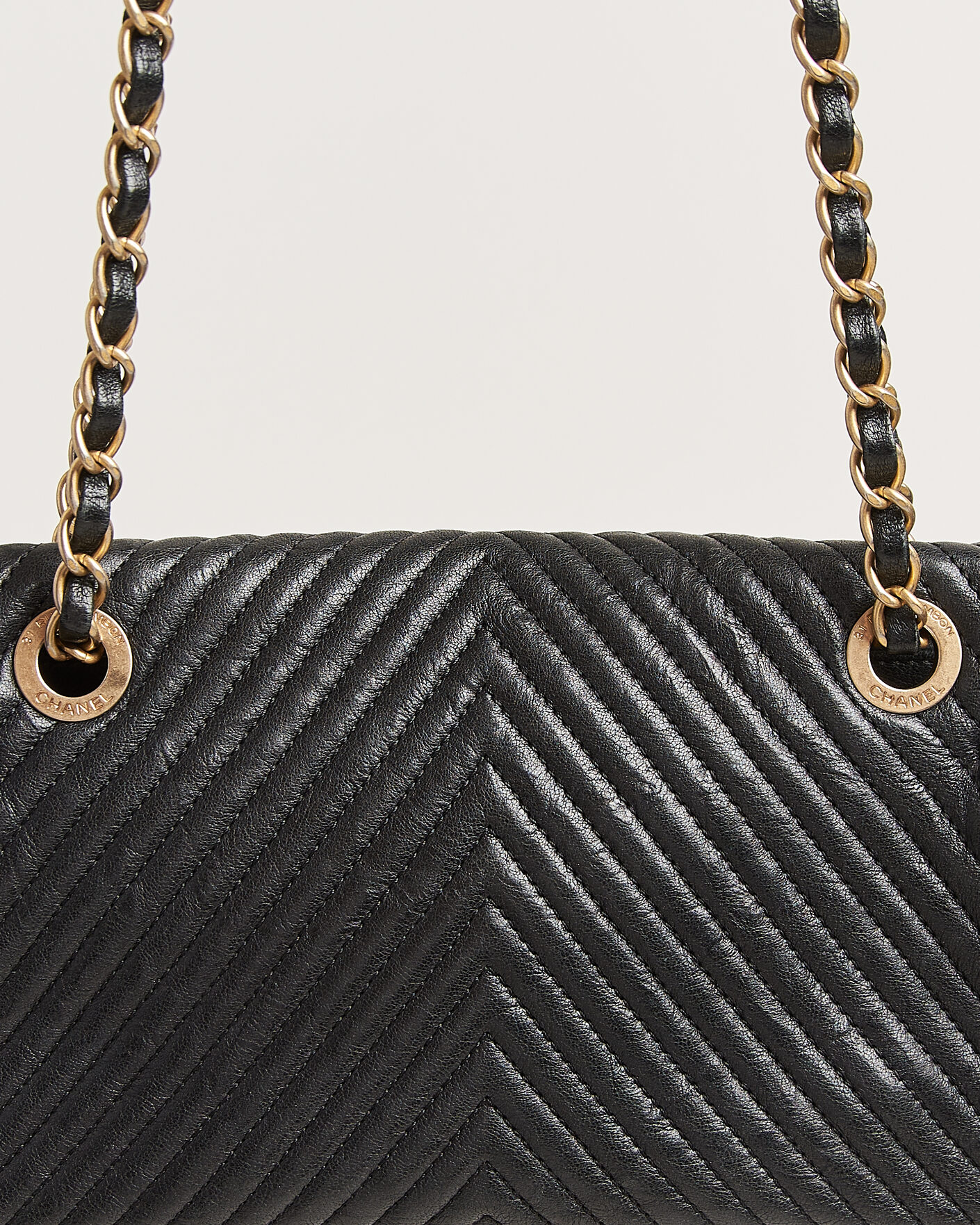 Hombres | Pre-Owned & Vintage Bags | Chanel Pre-Owned | Chevron Small Flap Bag Black