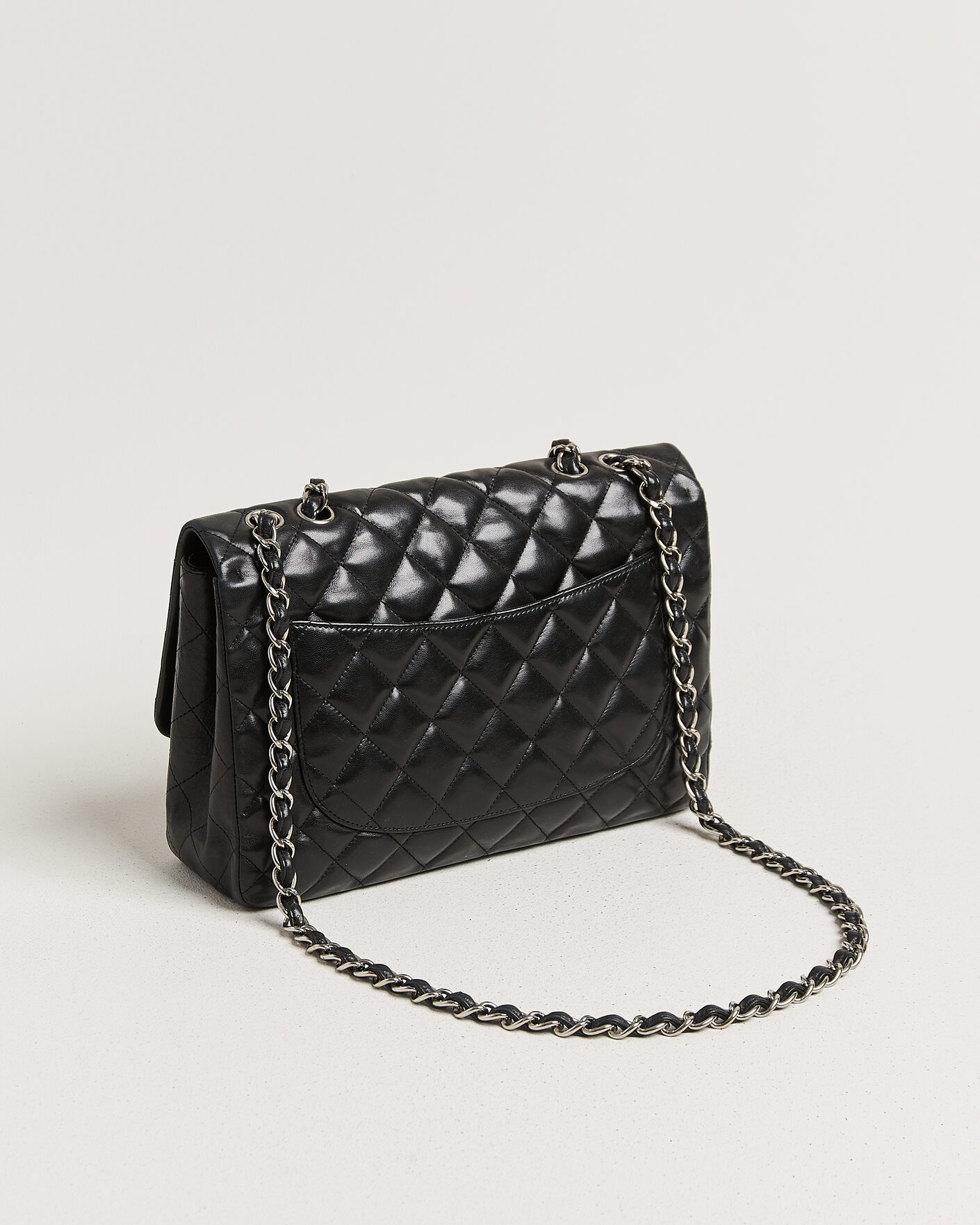 Hombres | Pre-Owned & Vintage Bags | Chanel Pre-Owned | Classic Jumbo Single Flap Bag Lambskin Black