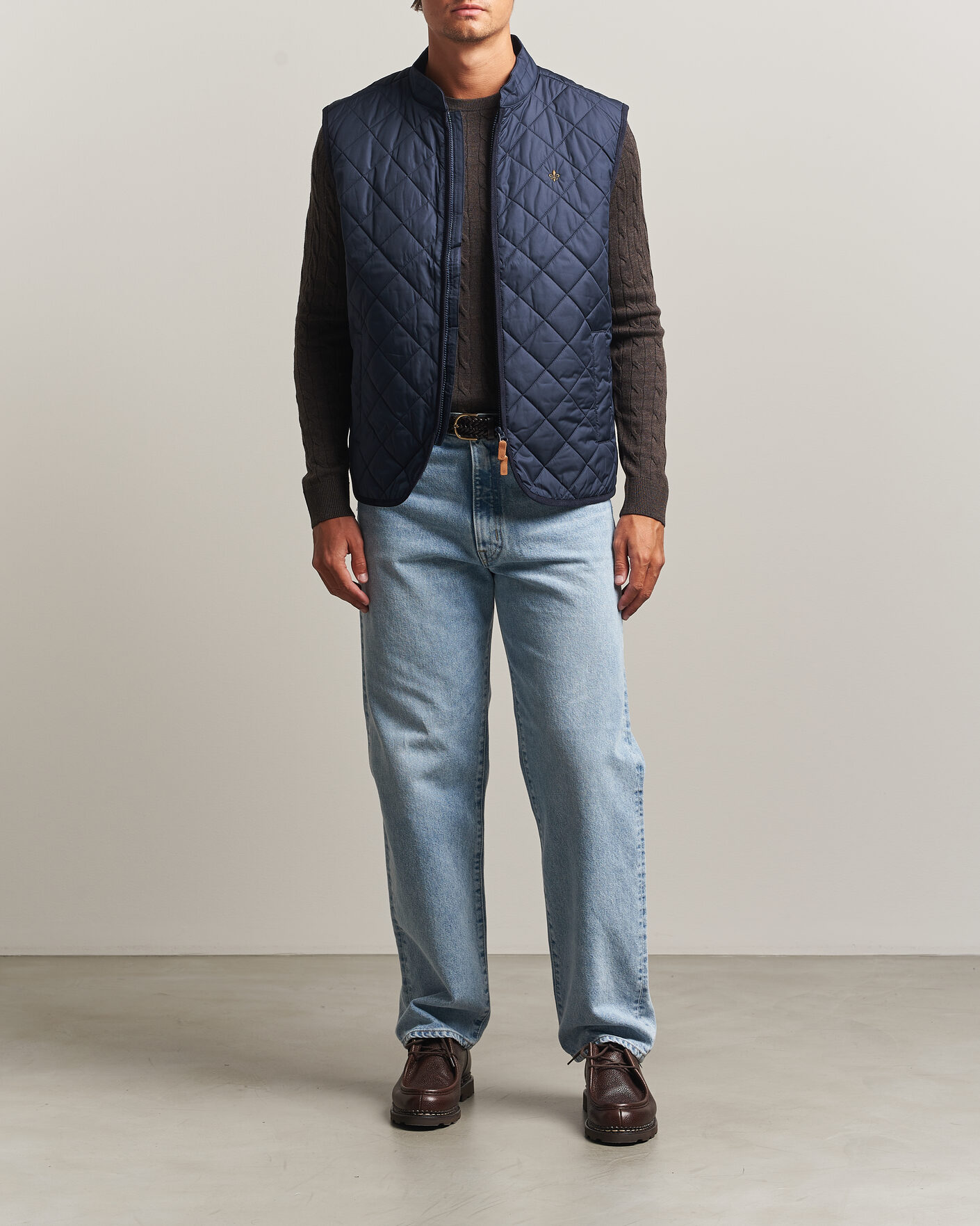 Hombres | Chalecos | Morris | Teddy Quilted Vest Old Blue