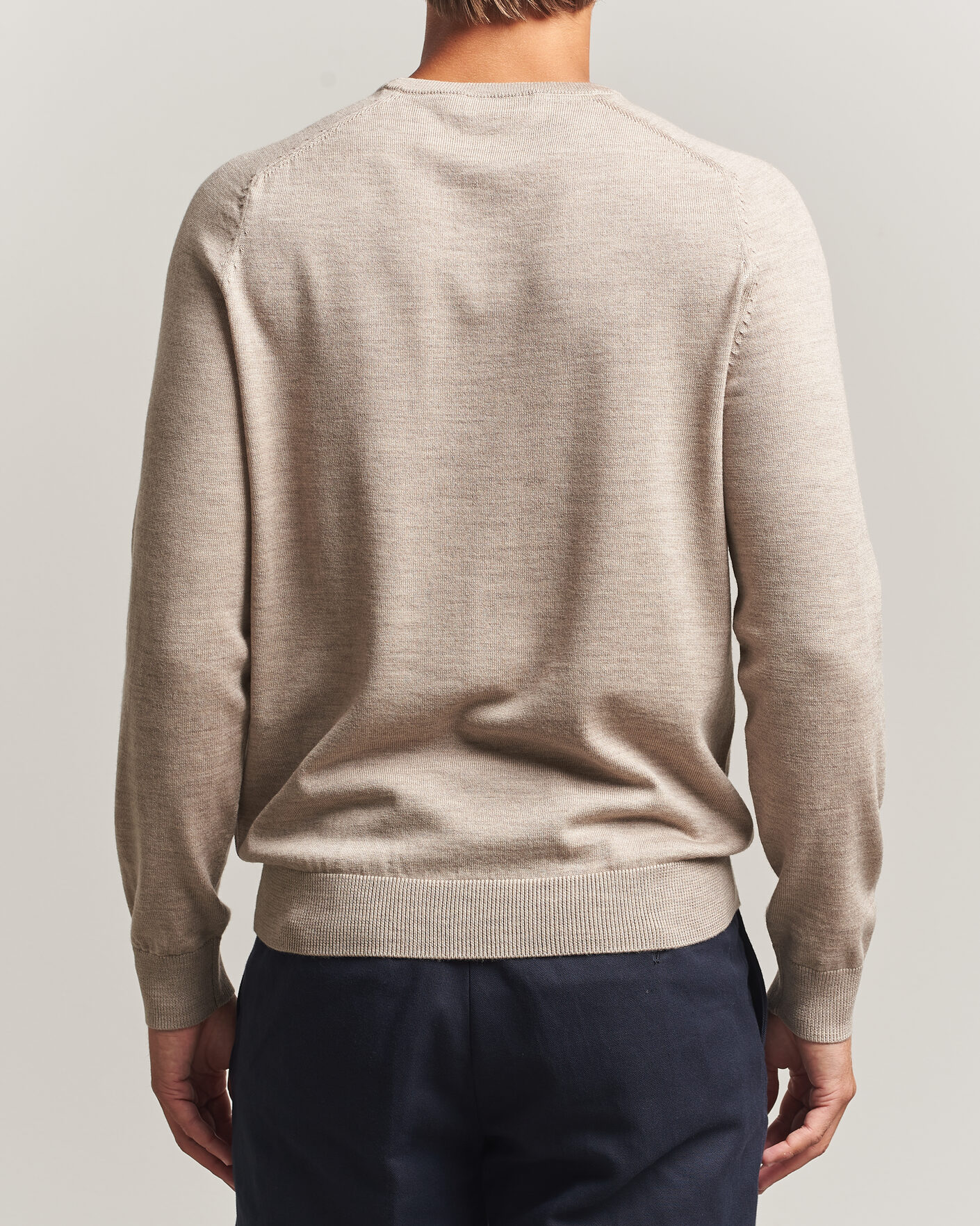 Hombres | Jerséis y prendas de punto | Morris | Merino O-Neck Khaki