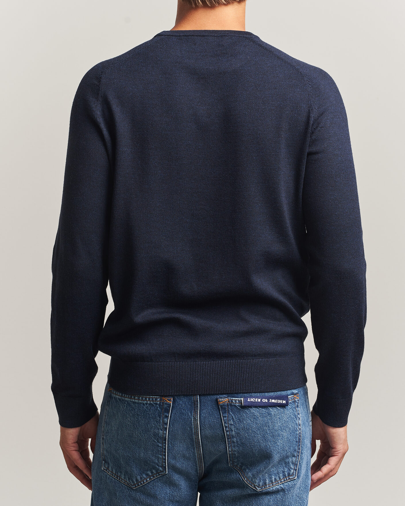 Hombres | Jerséis y prendas de punto | Morris | Merino O-Neck Navy